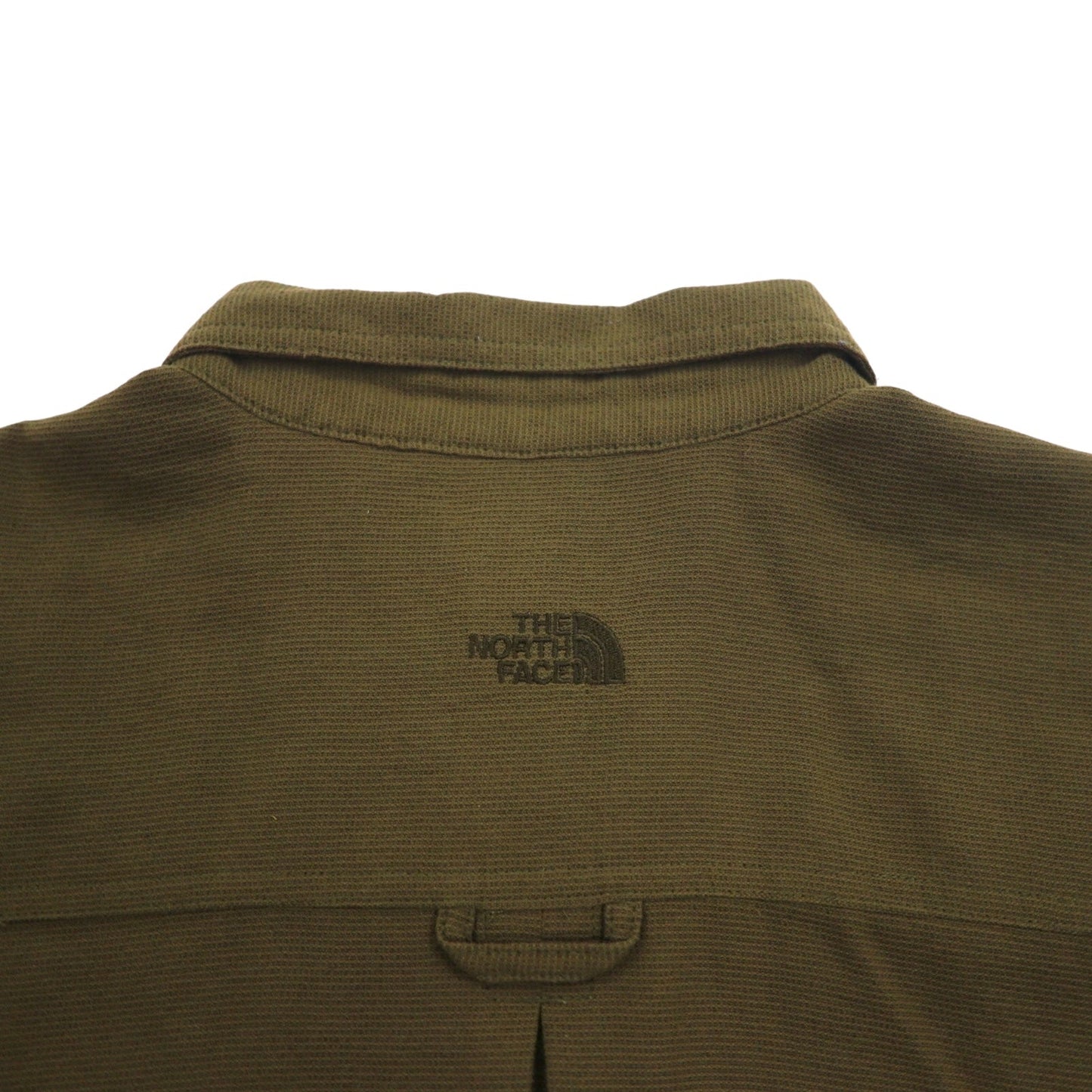 THE NORTH FACE アウトドア ナイロン ワークシャツ L カーキ 胸ポケット US規格