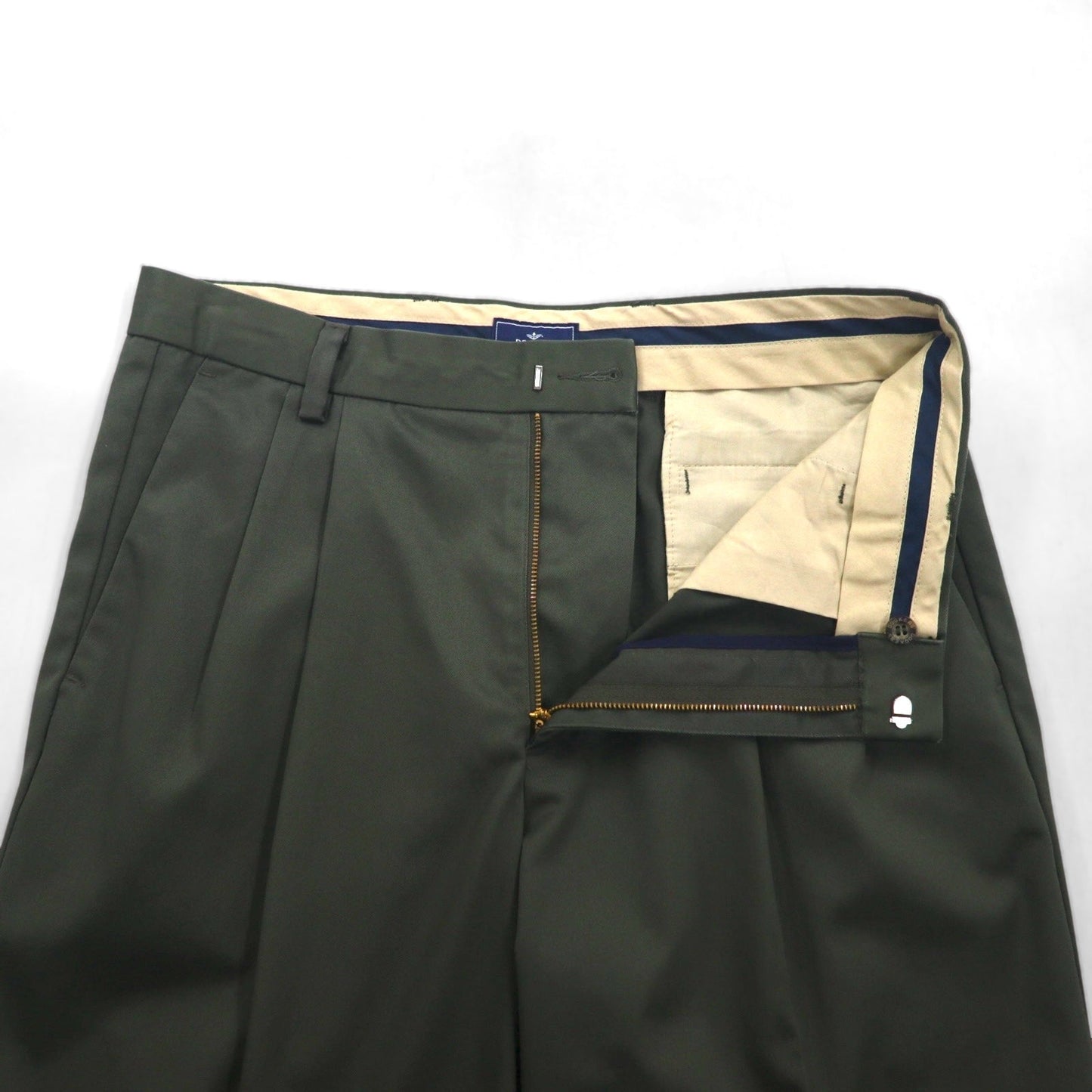 DOCKERS ( Levi's ) クラシックフィット 2タック ワイド スラックスパンツ L カーキ コットン