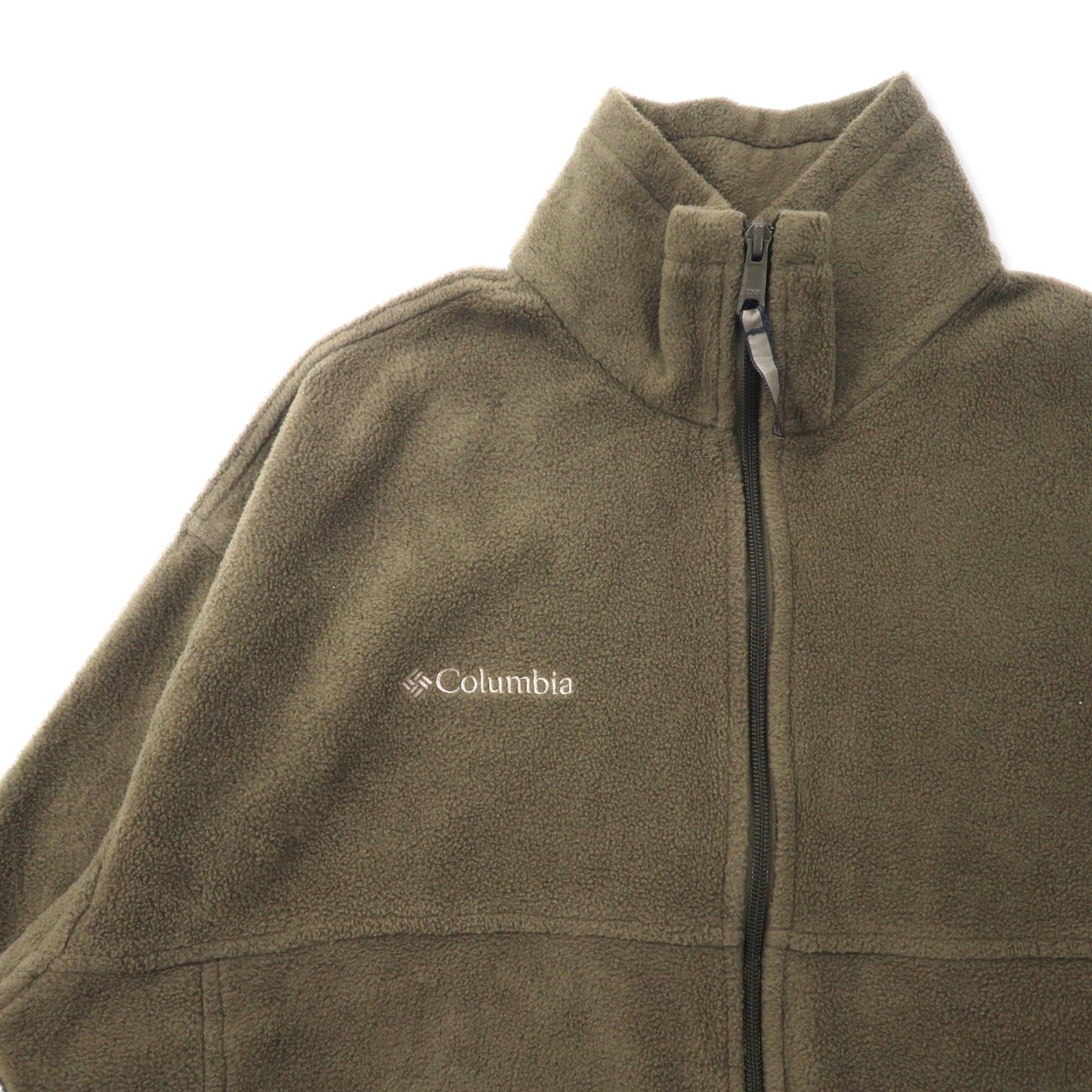 Columbia フルジップ フリースジャケット XL ブラウン ポリエステル ワンポイントロゴ刺繍 ビッグサイズ XM6861