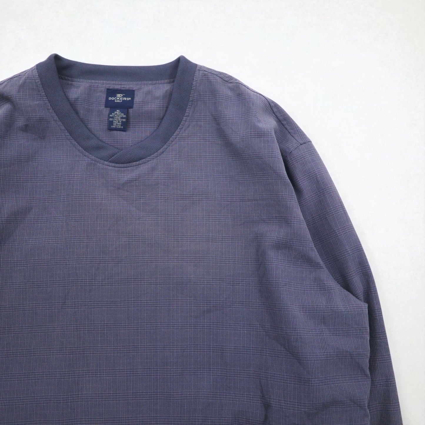 DOCKERS ( Levi's ) ピステ プルオーバー ナイロンジャケット XL グレー チェック レーヨン ポリエステル 防水