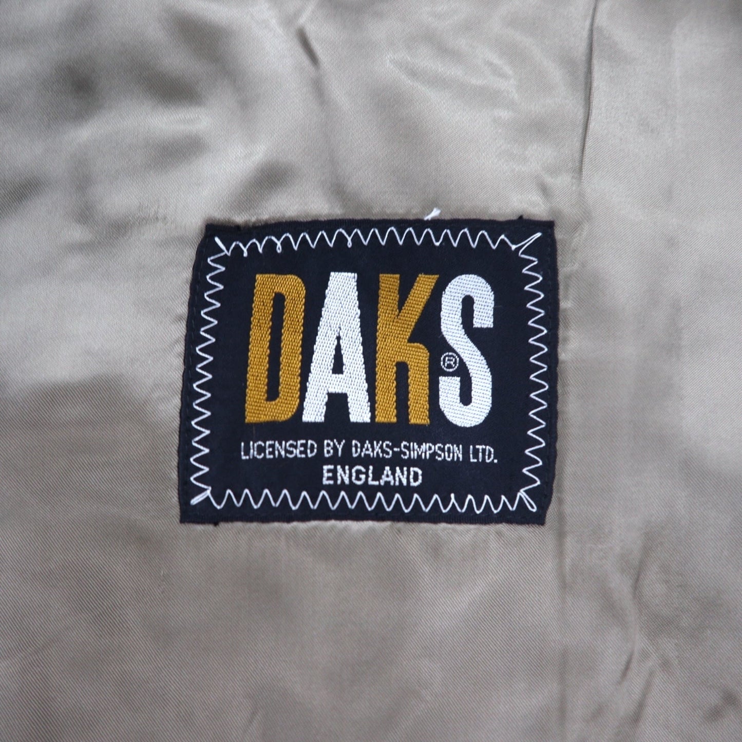 DAKS 70年代 オールド ステンカラーコート M ベージュ 玉虫 裏地チェック ライナー着脱式 日本製