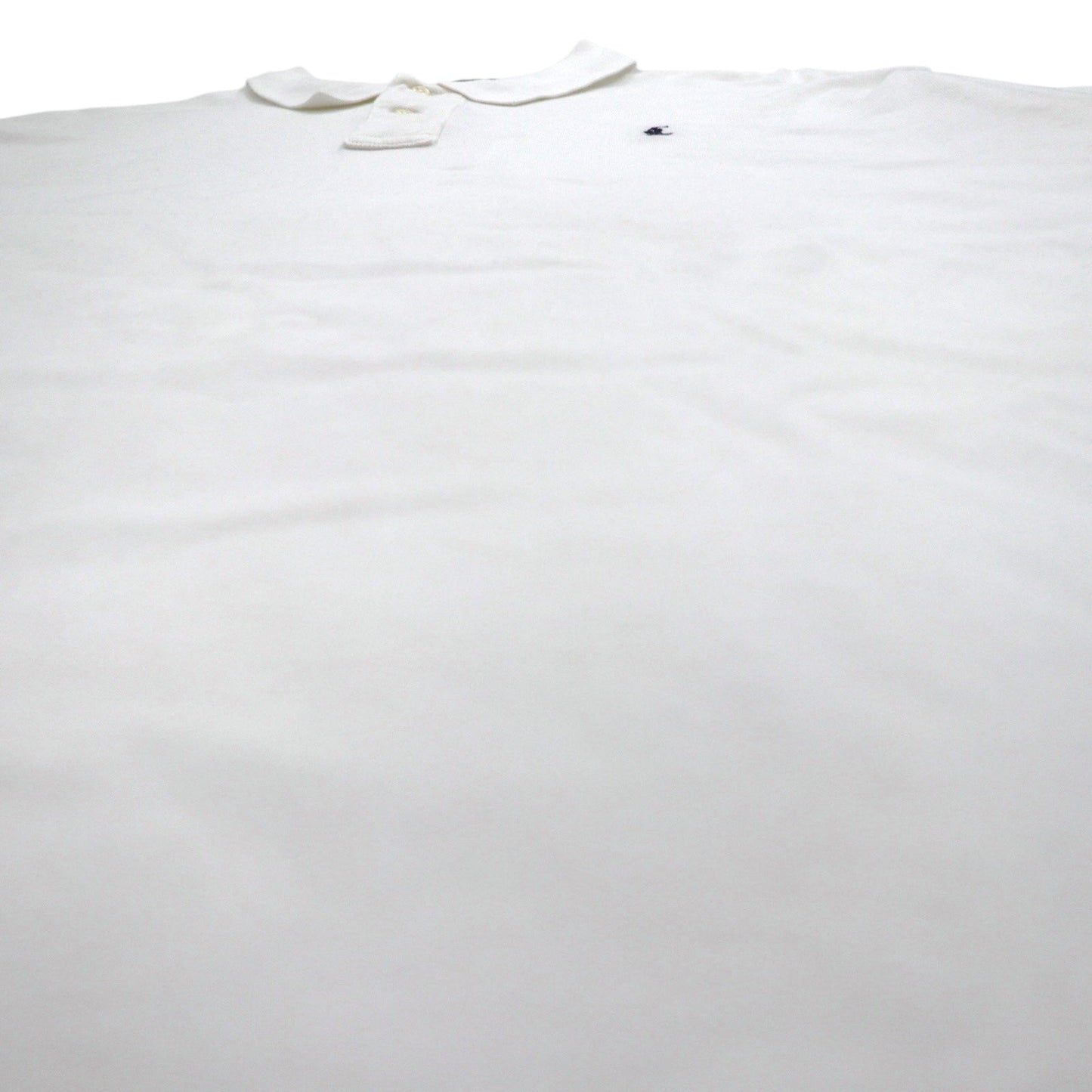 Polo by Ralph Lauren 90年代 ポロシャツ 2XL ビッグサイズ ホワイト コットン 鹿の子 スモールポニー刺繍