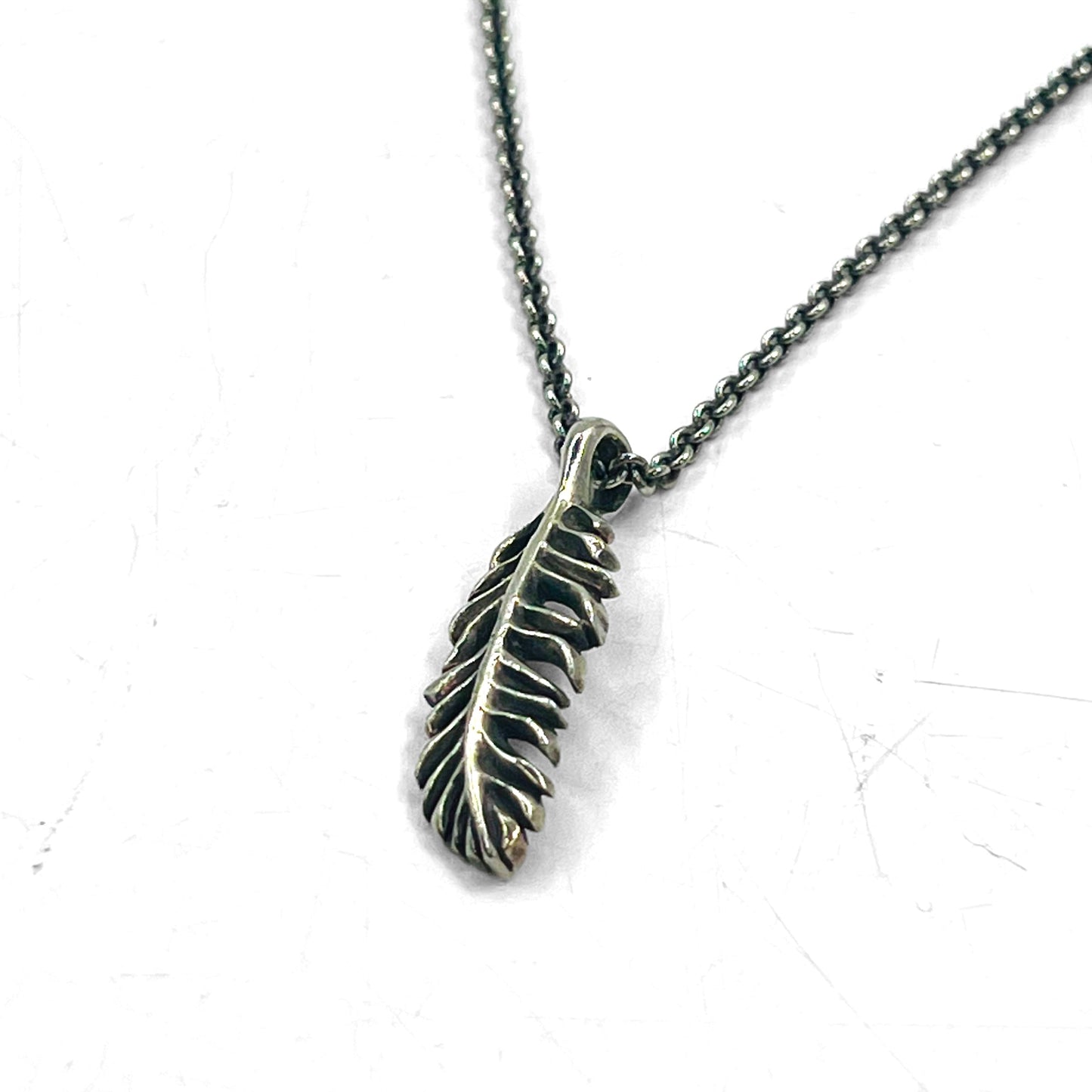 GARNI フェザー チェーン ネックレス ペンダント シルバー SILVER 925 羽根