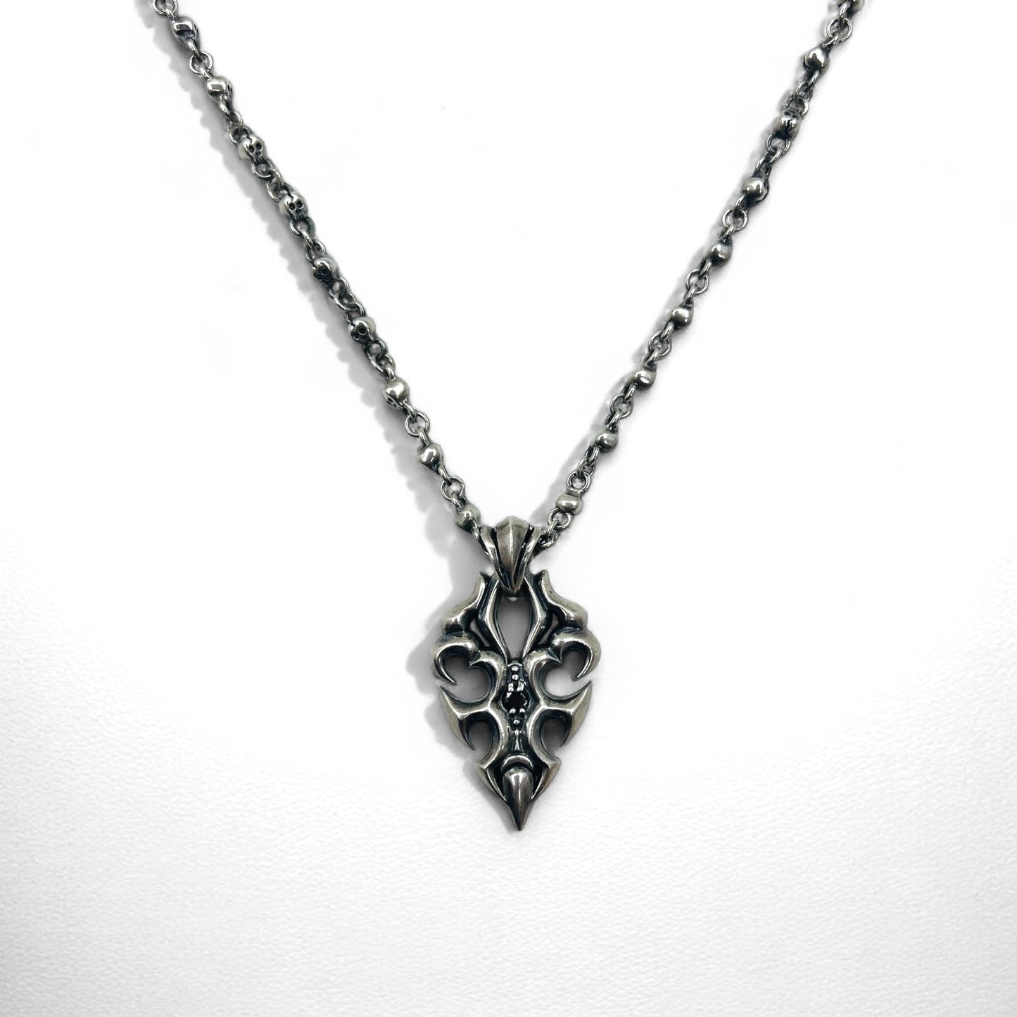 Vintage Skull Chain Necklace スカルチェーン ネックレス ペンダント シルバー STERLING 925 ゴシック ロック