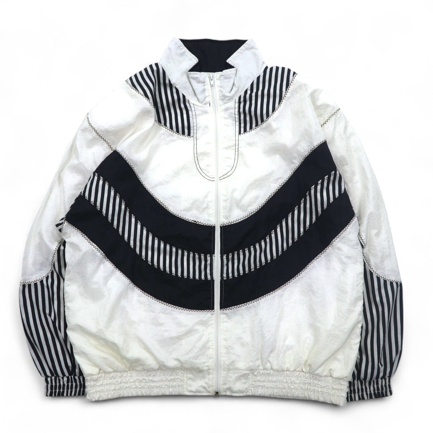 Vintage 80s Windbreaker Jacket SUNTERRA ナイロンジャケット ジャージ L ホワイト 総柄