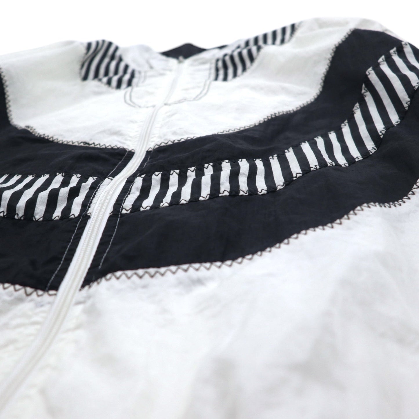 Vintage 80s Windbreaker Jacket SUNTERRA ナイロンジャケット ジャージ L ホワイト 総柄