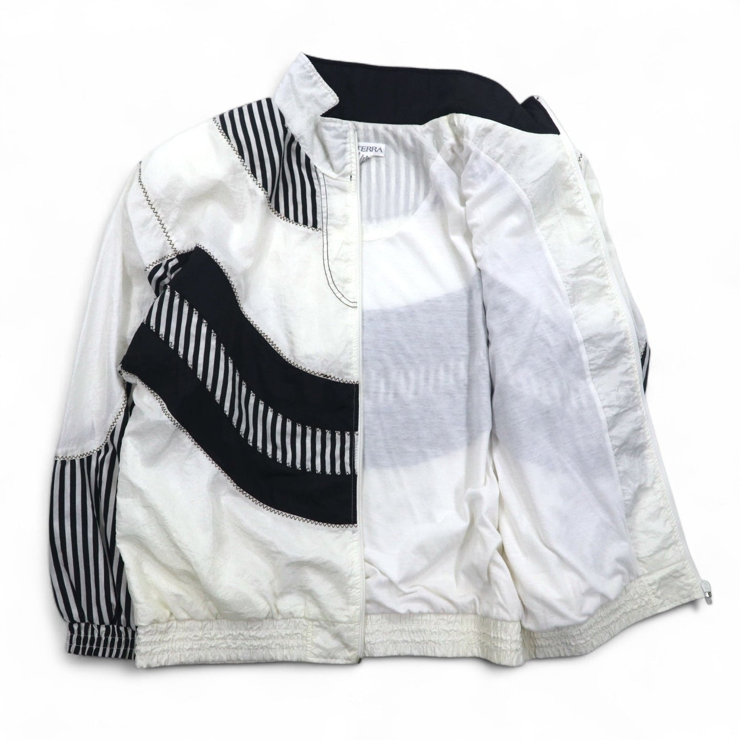 Vintage 80s Windbreaker Jacket SUNTERRA ナイロンジャケット ジャージ L ホワイト 総柄