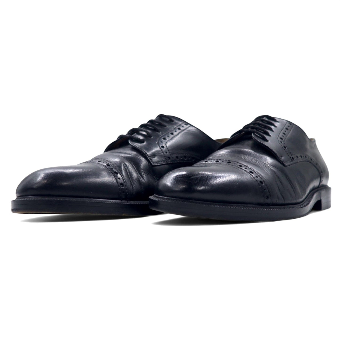 edward BROTHERS ヨーロッパ製 ストレートチップ メダリオン ドレスシューズ 25.5cm ブラック レザー