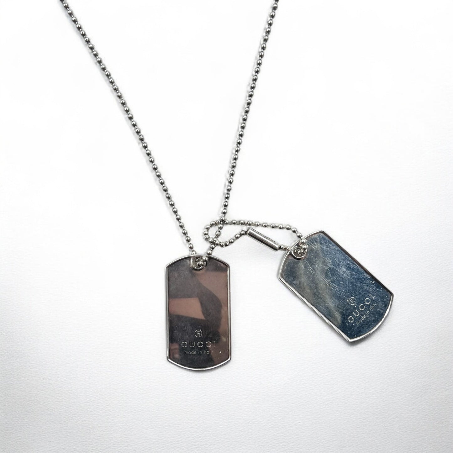 GUCCI ドッグタグ 2WAY ボールチェーン ネックレス ペンダント キーホルダー シルバー 925 イタリア製