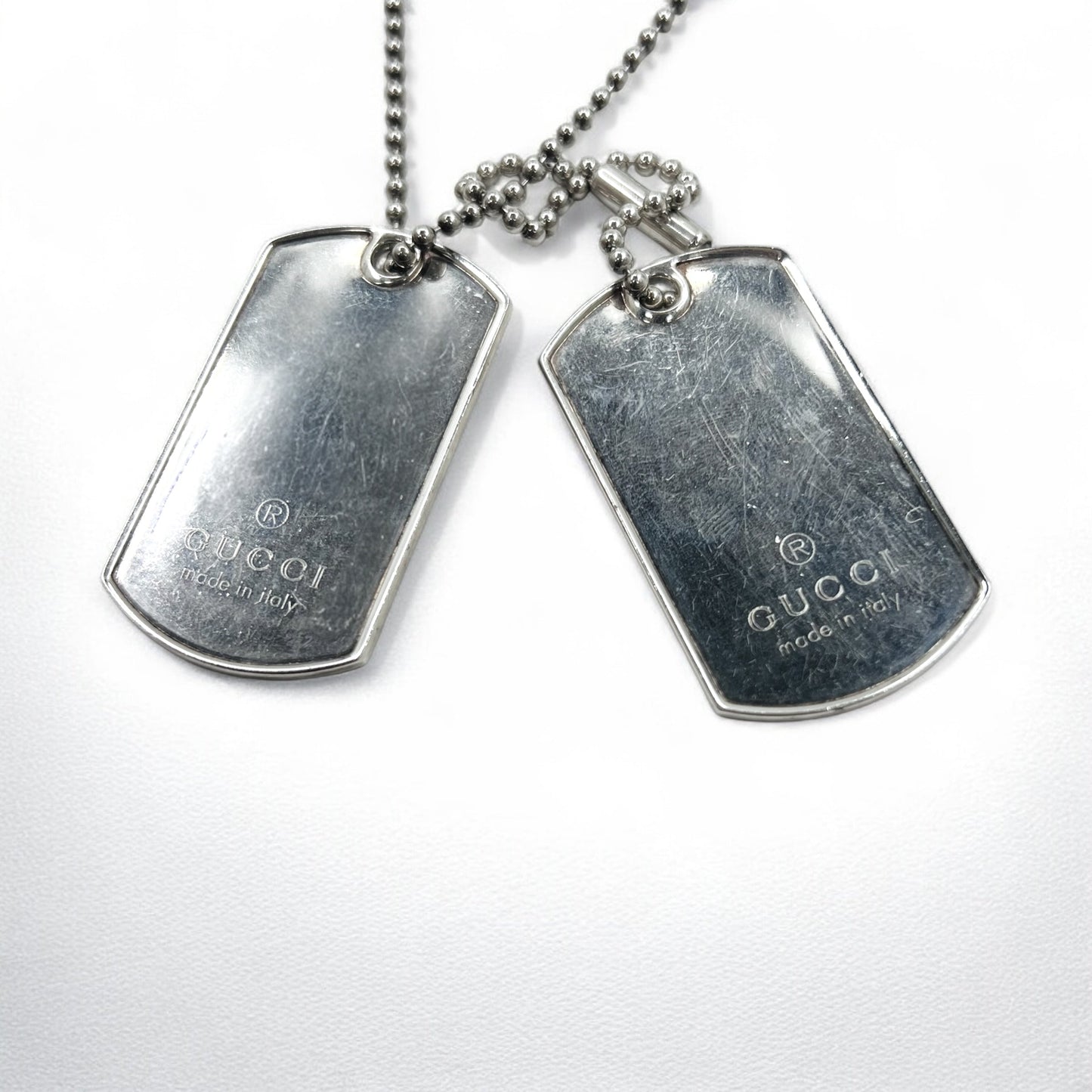 GUCCI ドッグタグ 2WAY ボールチェーン ネックレス ペンダント キーホルダー シルバー 925 イタリア製