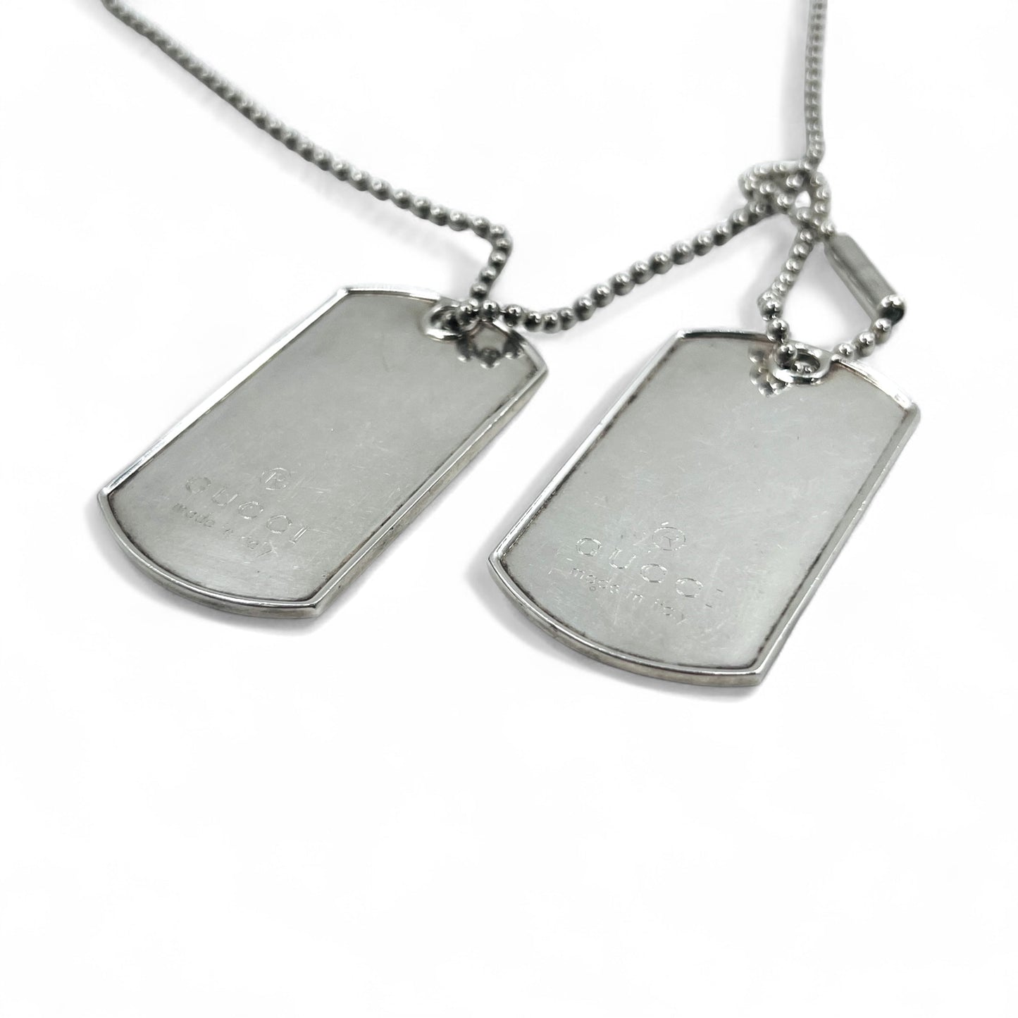 GUCCI ドッグタグ 2WAY ボールチェーン ネックレス ペンダント キーホルダー シルバー 925 イタリア製