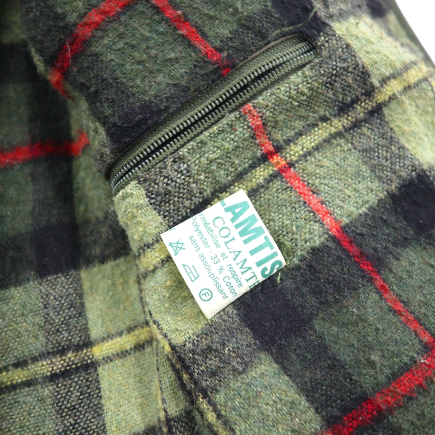 COLAMTISS 70年代 フランス製 コーデュロイ切替 ハンティングジャケット L カーキ DMCジッパー ユーロワーク