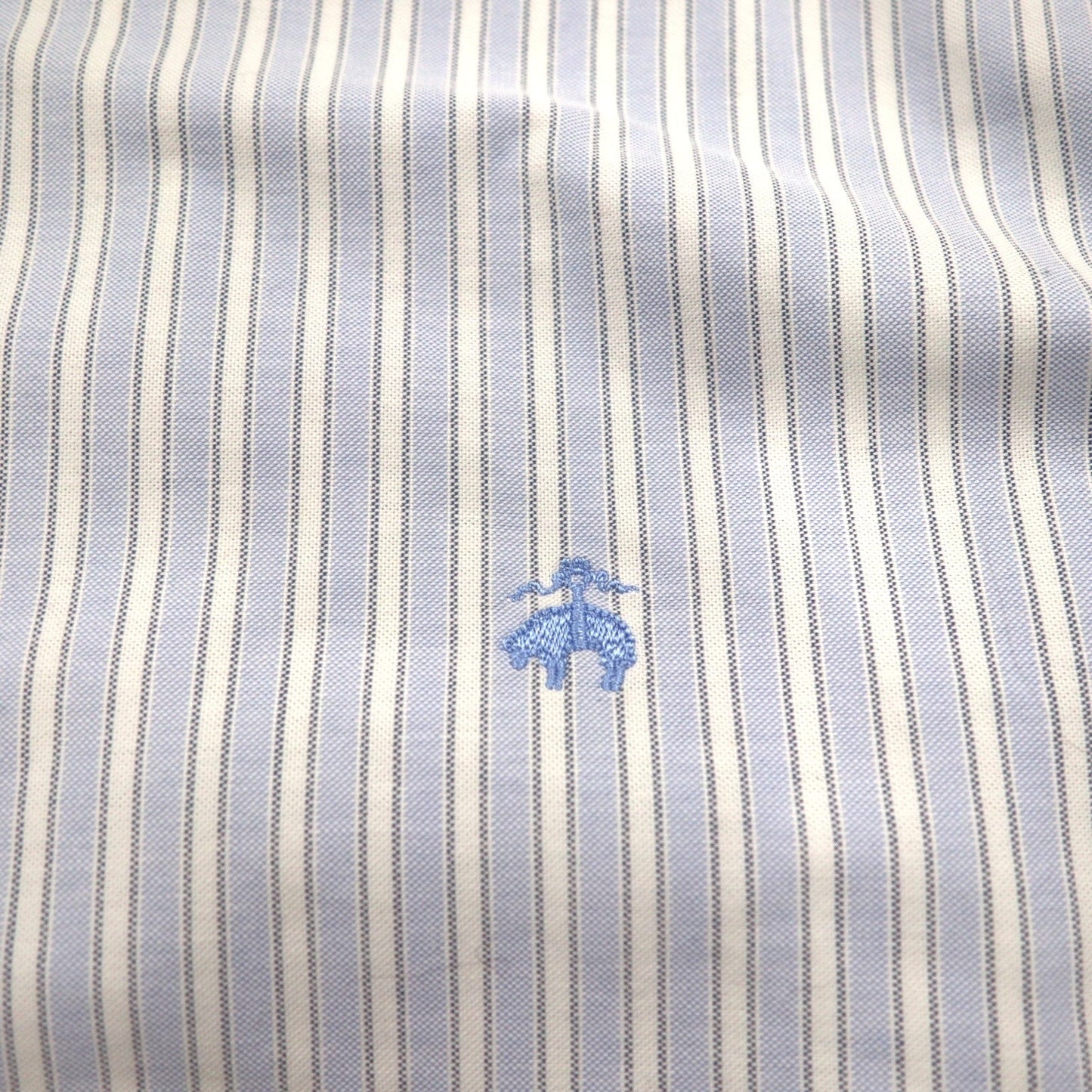 Brooks Brothers オックスフォード ボタンダウンシャツ 2XL ブルー ホワイト ストライプ ワンポイントロゴ