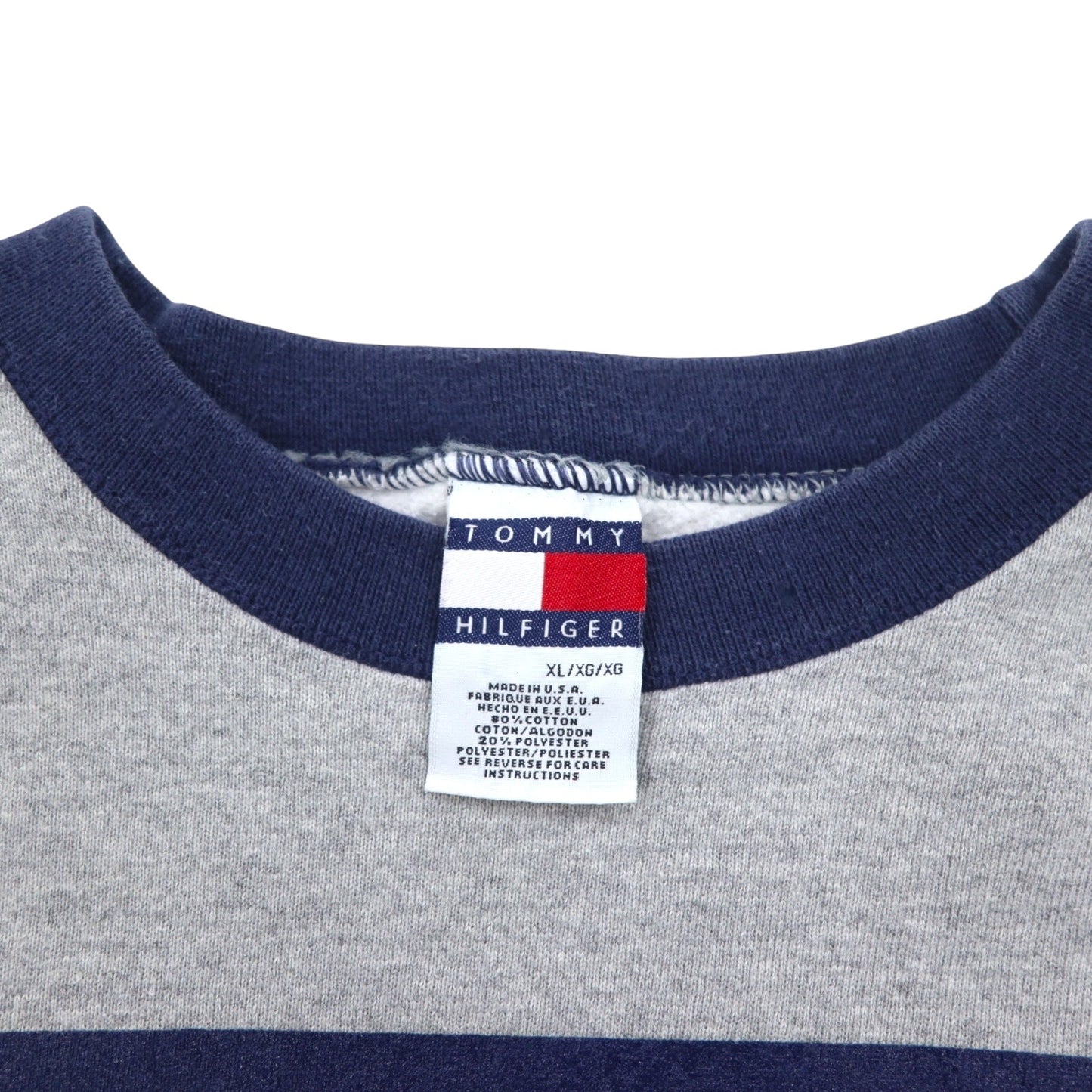 TOMMY HILFIGER 90年代 USA製 フラッグロゴ プリント スウェット XL グレー コットン