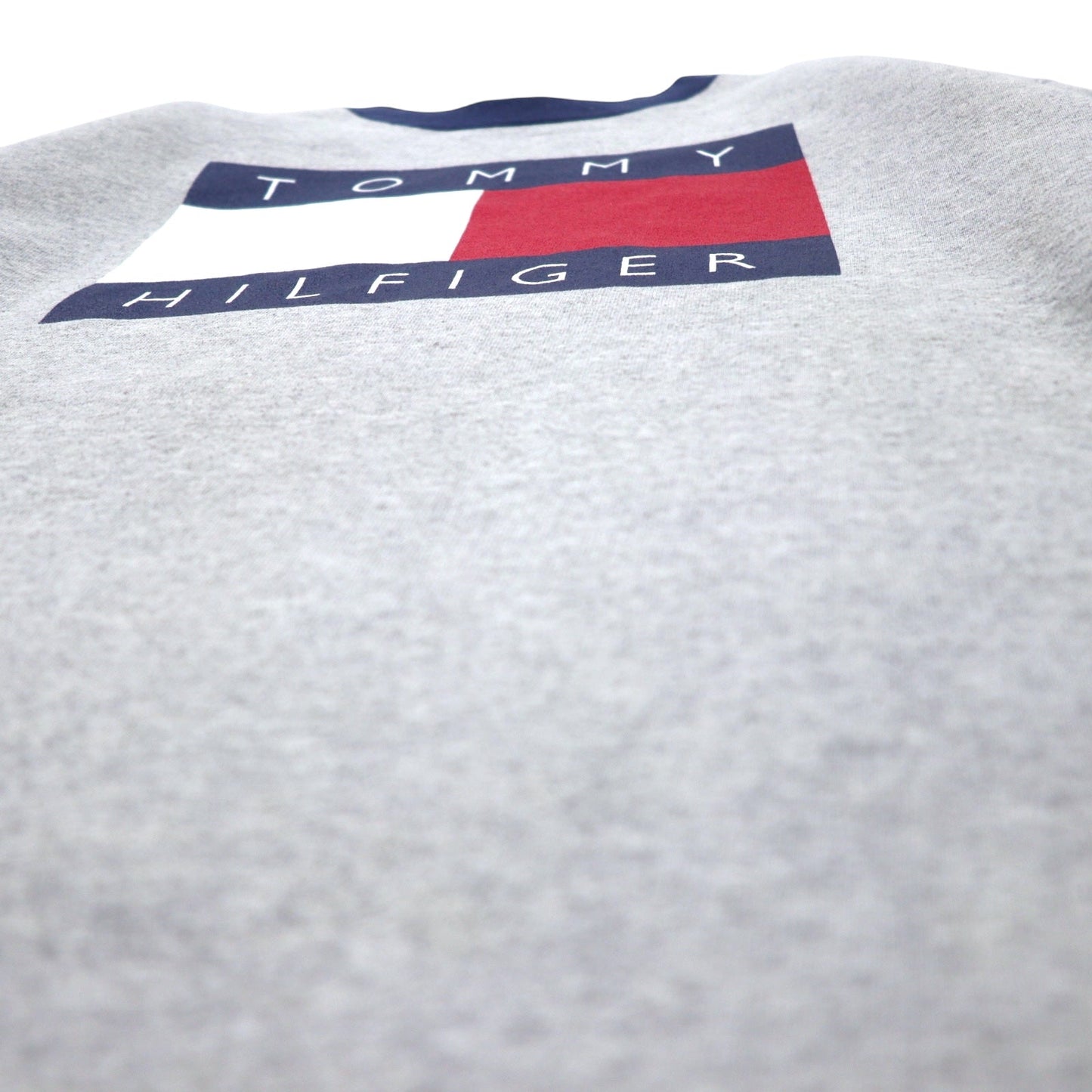 TOMMY HILFIGER 90年代 USA製 フラッグロゴ プリント スウェット XL グレー コットン