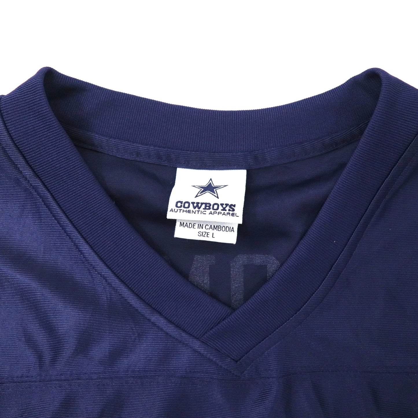 COWBOYS AUTHENTIC APPAREL ゲームシャツ L ネイビー ポリエステル NFL Dallas Cowboys ナンバリング ビッグサイズ