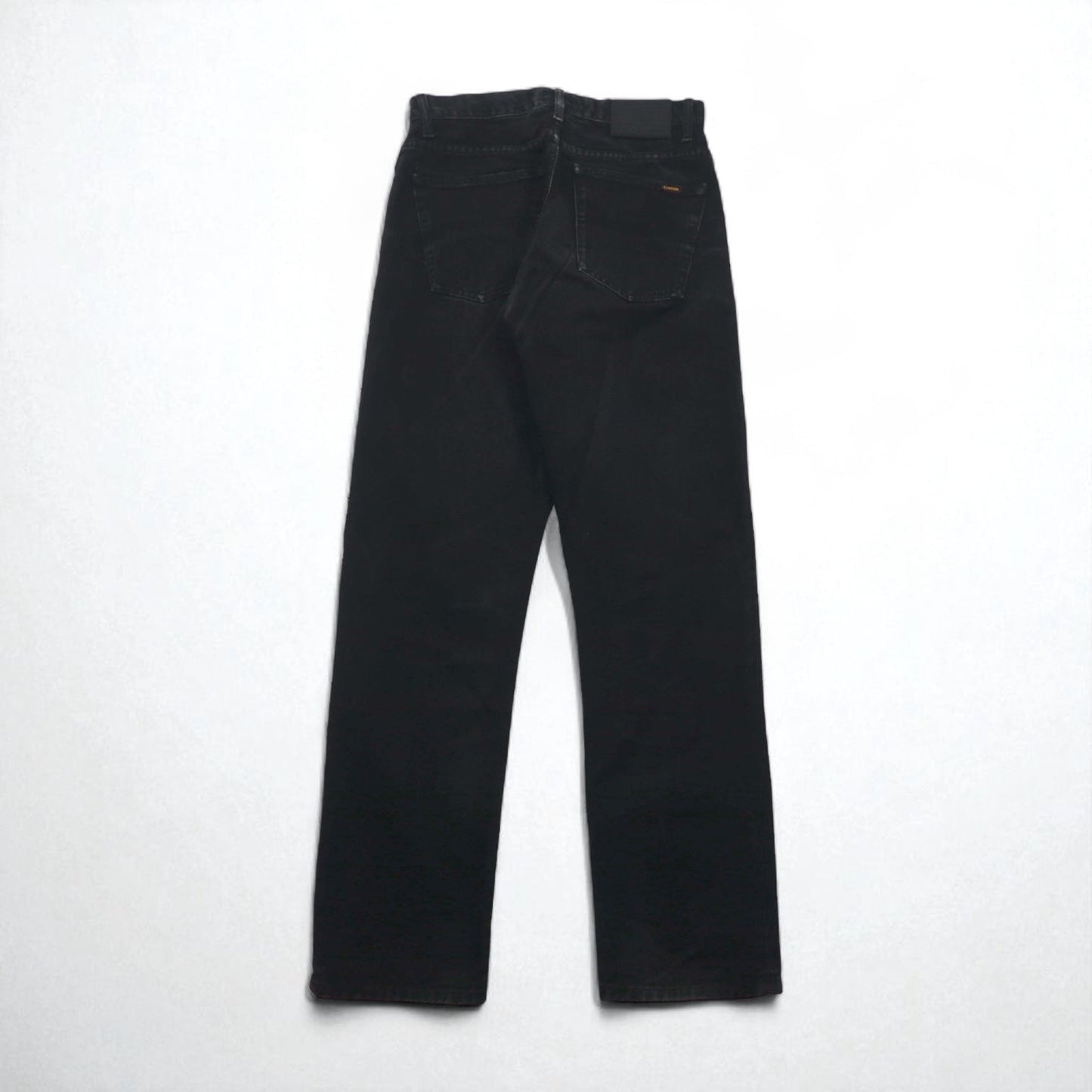 POLO JEANS CO. RALPH LAUREN 90年代 ストレート デニムパンツ M ブラック ボタンフライ レザーパッチ モロッコ製