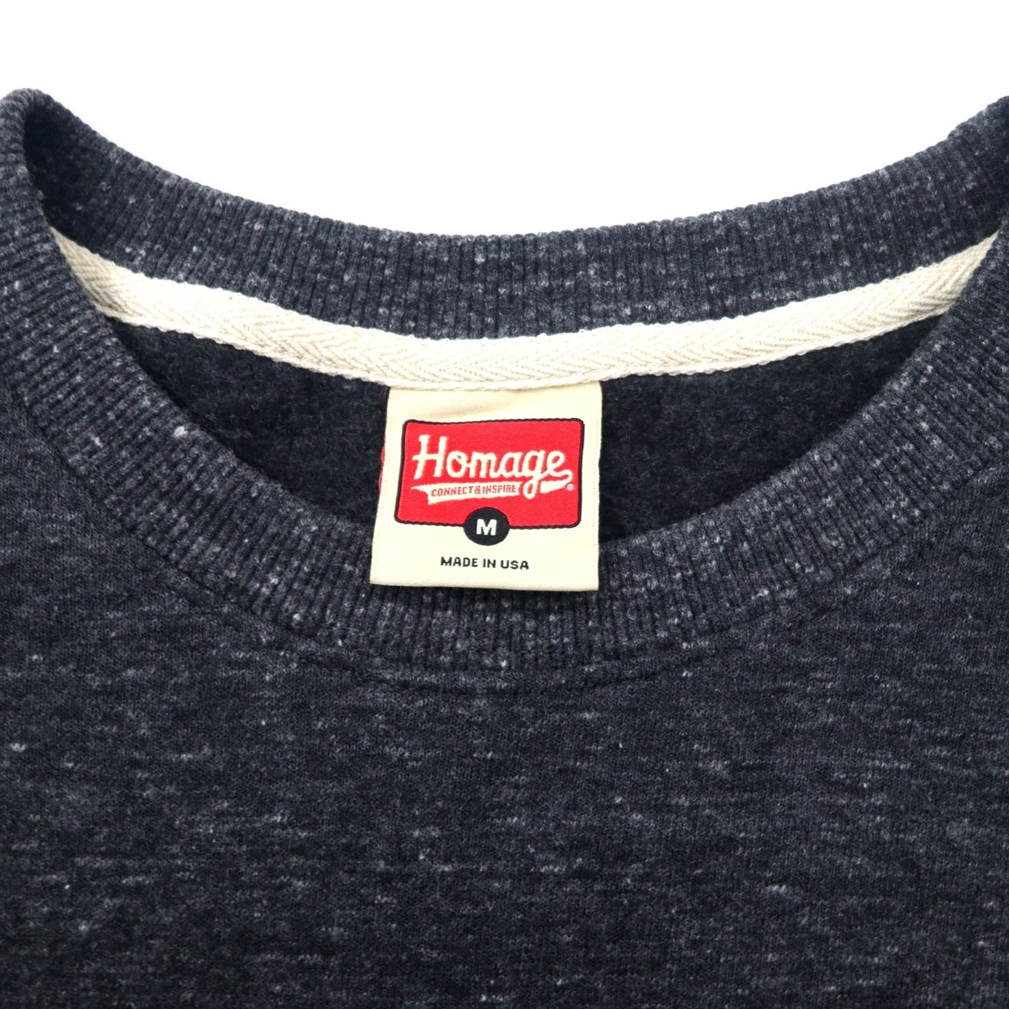 Homage USA製 プリント スウェット M グレー ポリエステル コットン 裏起毛 CAVS
