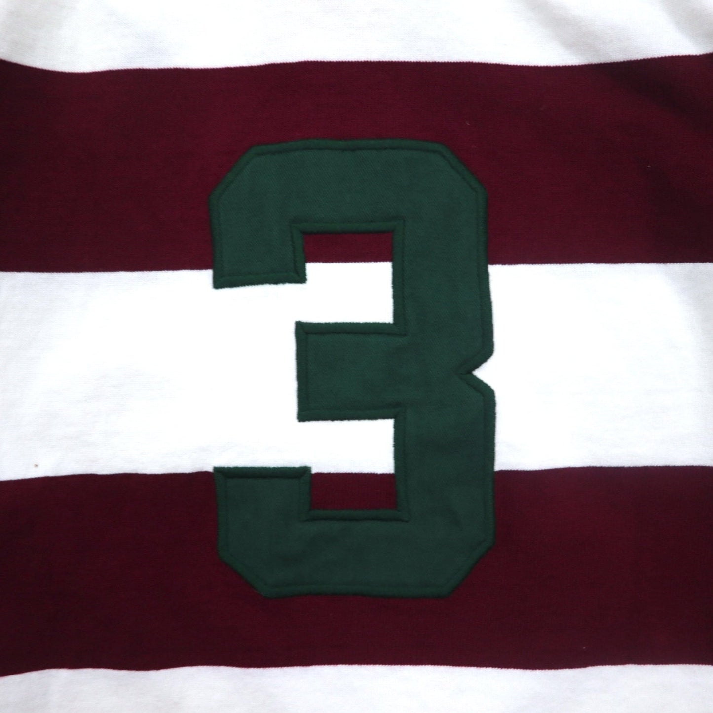 RALPH LAUREN ビッグポニー ラガーシャツ S ホワイト ボルドー ボーダー ナンバリング