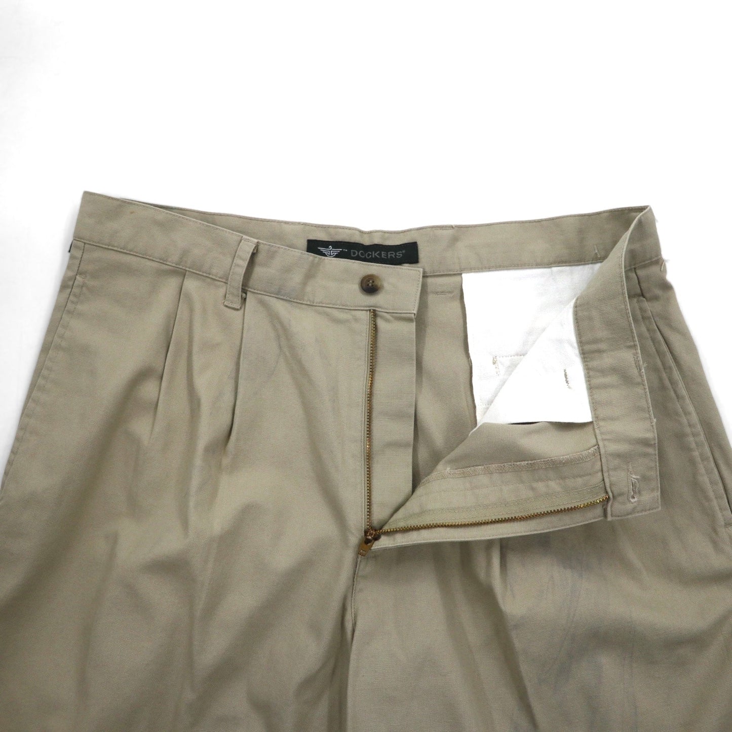 DOCKERS ( Levi's ) ダック キャンバス タック ショートパンツ ハーフパンツ L ベージュ コットン