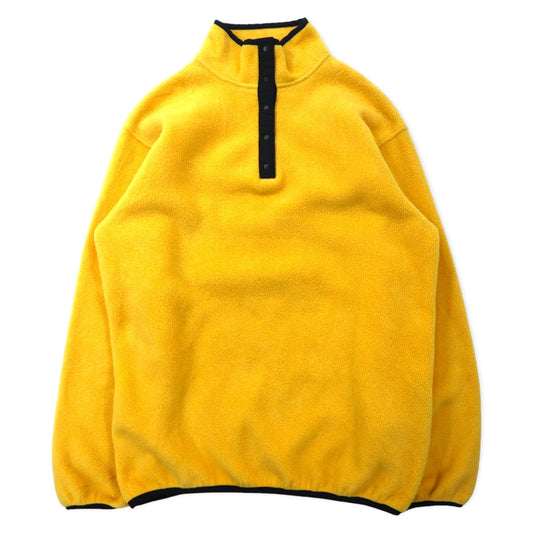 LANDS' END USA製 ビッグサイズ ハーフスナップT フリースジャケット M イエロー POLARTEC ポリエステル