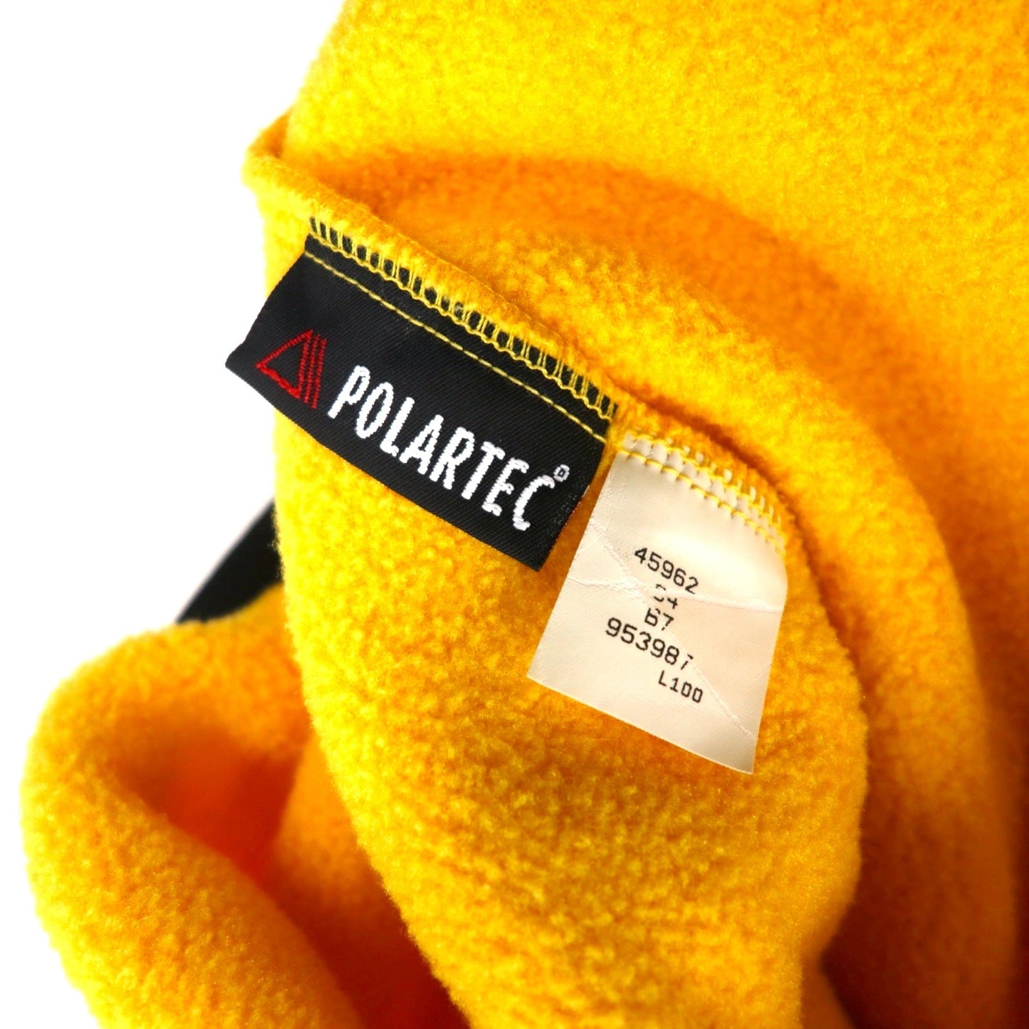 LANDS' END USA製 ビッグサイズ ハーフスナップT フリースジャケット M イエロー POLARTEC ポリエステル