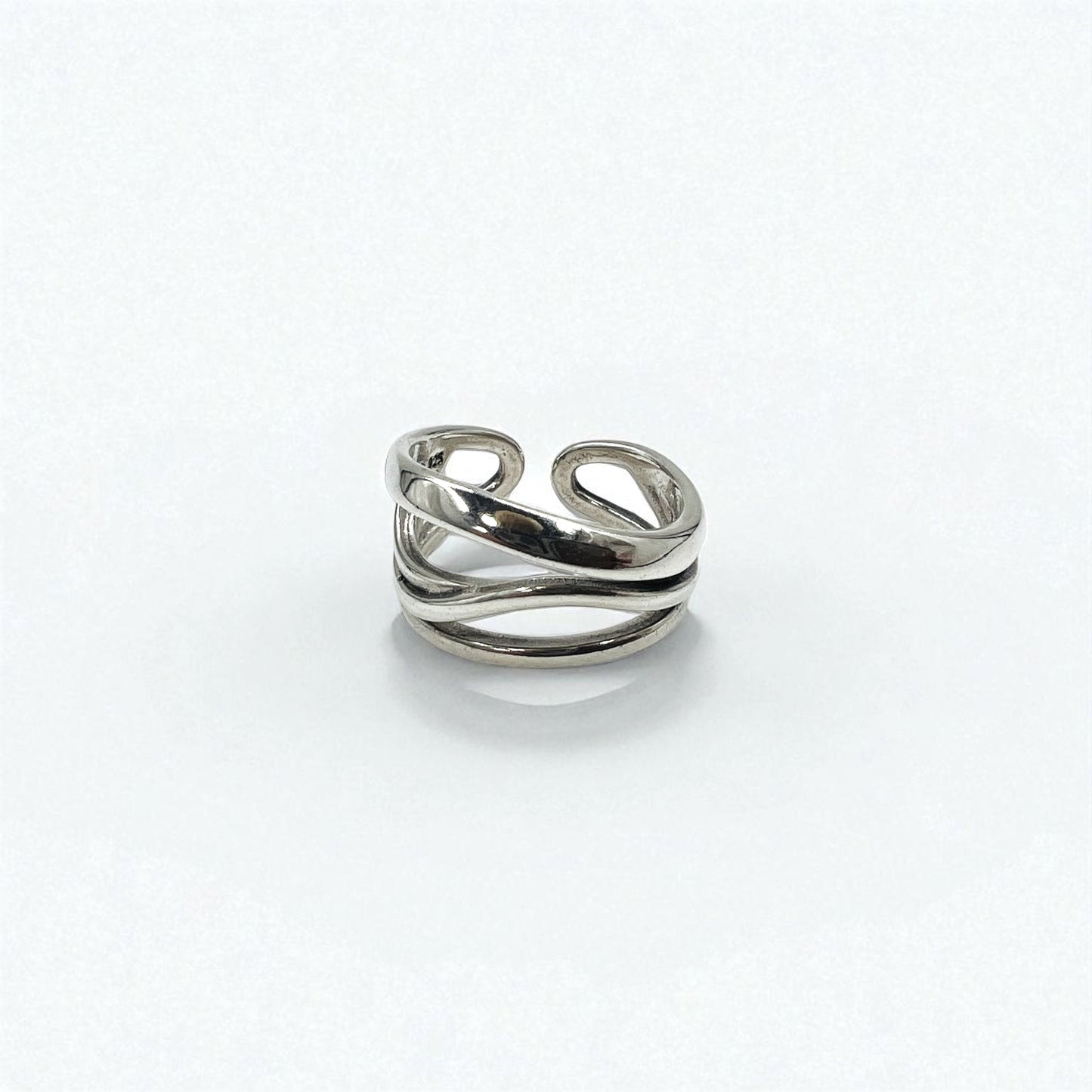 Vintage Silver Open Ring ウェーブデザイン オープン リング 指輪 シルバー 925