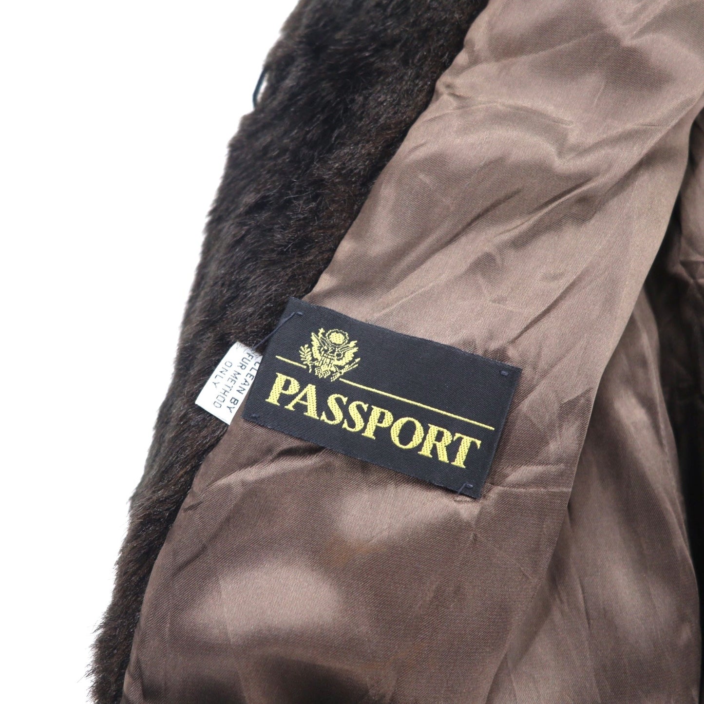 90年代 PASSPORT フェイク ファーコート L ブラウン アクリル