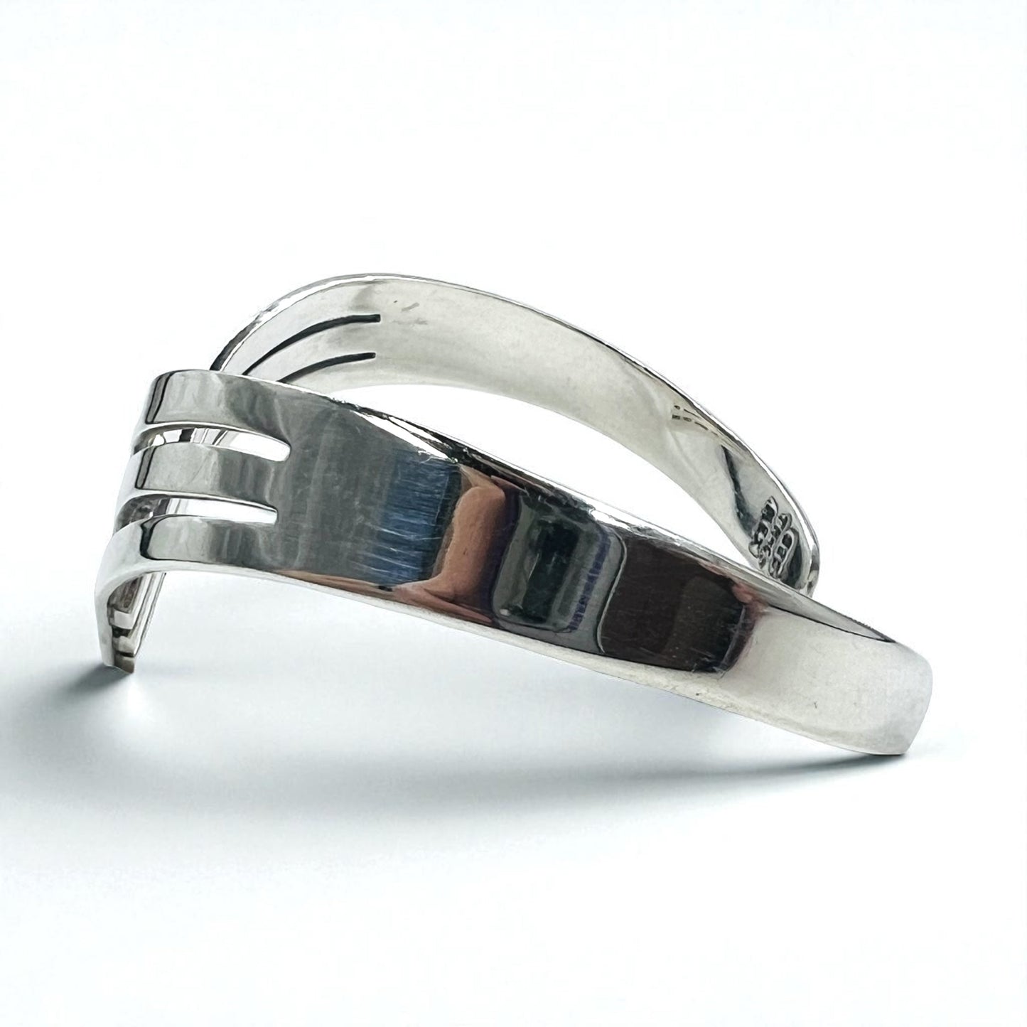 Vintage 925 Silver Cuff Bracelet Made In Mexico メキシカンジュエリー V字 ウェーブ バングル シルバー