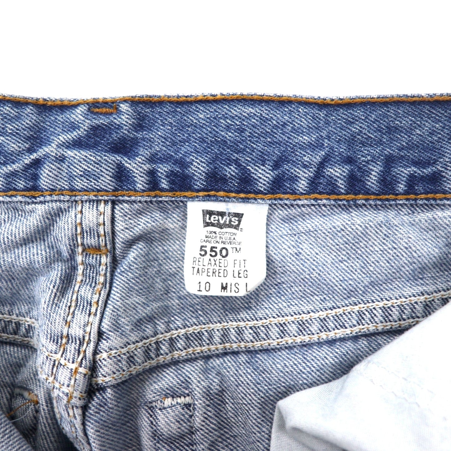 Levi's USA製 90年代 550 リラックスフィット テーパード デニムパンツ 10 ブルー アイスウォッシュ コットン ボタン裏512