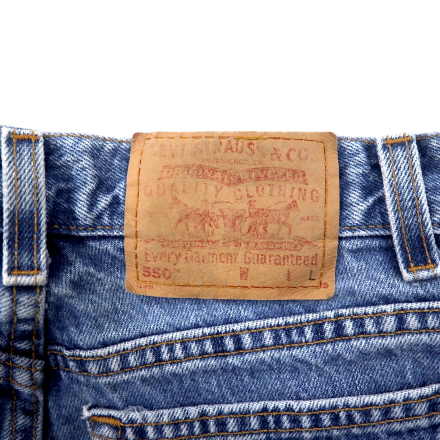 Levi's USA製 90年代 550 リラックスフィット テーパード デニムパンツ 10 ブルー アイスウォッシュ コットン ボタン裏512