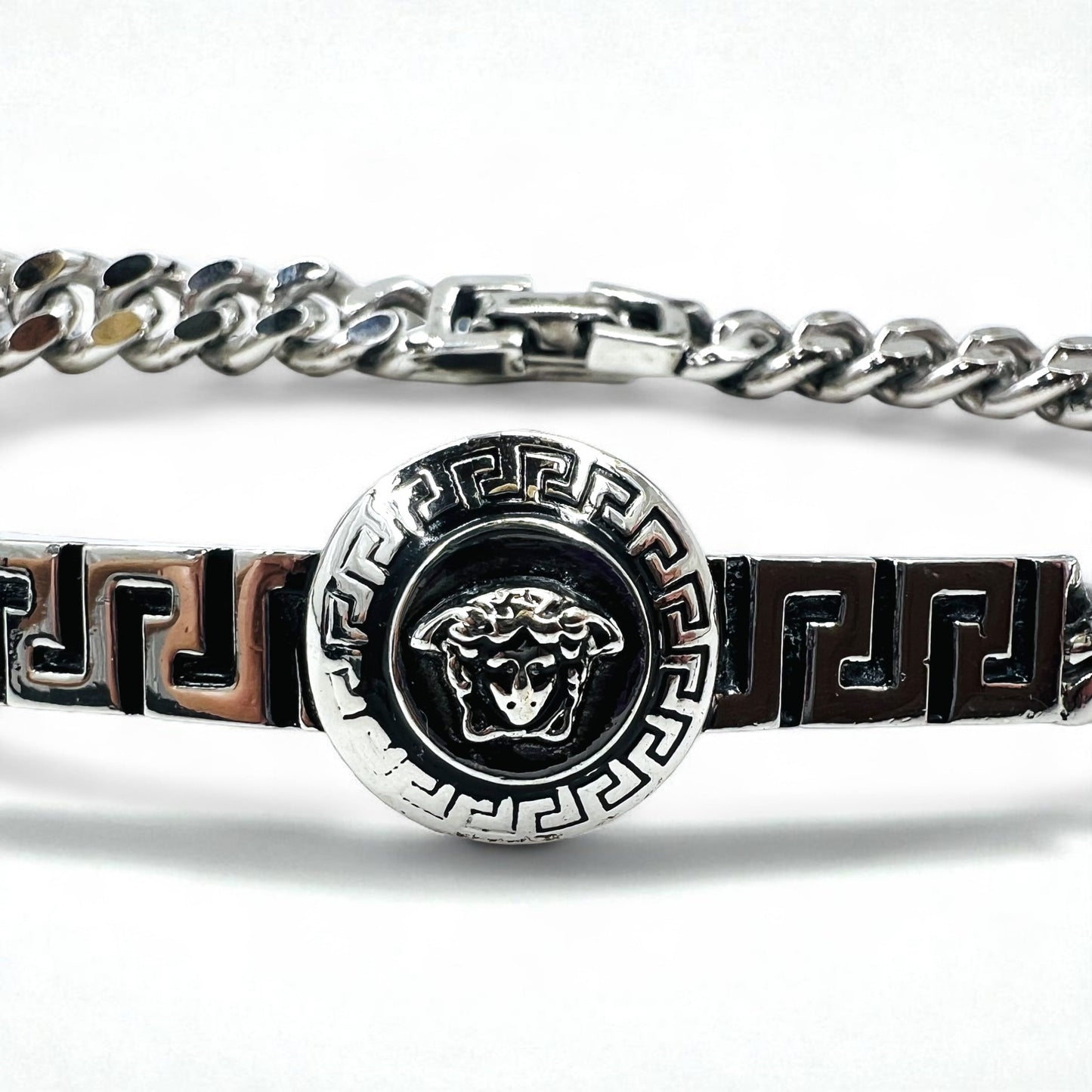 VERSACE ヴィンテージ メデューサ 喜平 チェーン ブレスレット シルバー イタリア製