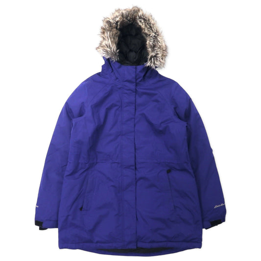 Eddie Bauer ウェザーエッジ ダウンパーカー ダウンコート L ネイビー ポリエステル ファー着脱式 WEATHER EDGE