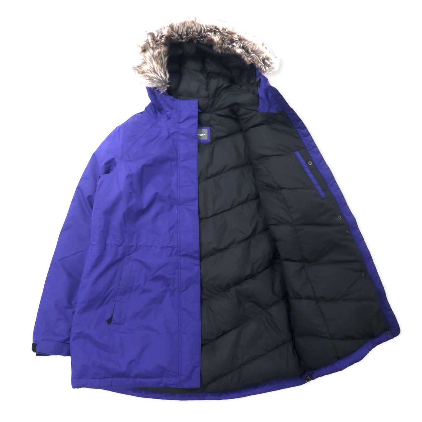 Eddie Bauer ウェザーエッジ ダウンパーカー ダウンコート L ネイビー ポリエステル ファー着脱式 WEATHER EDGE
