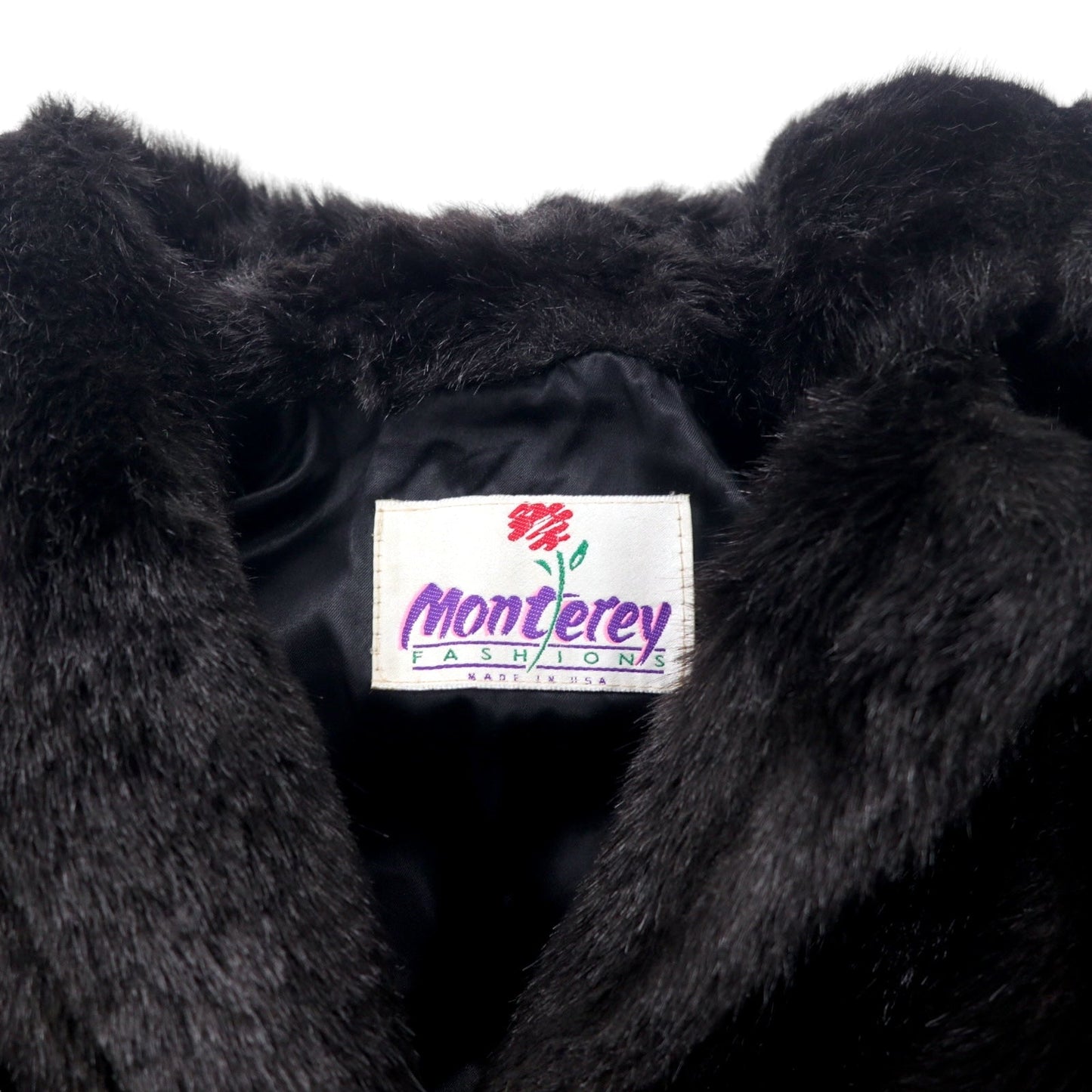 Monterey USA製 90年代 フェイクファージャケット ファーコート 10 ブラック アクリル