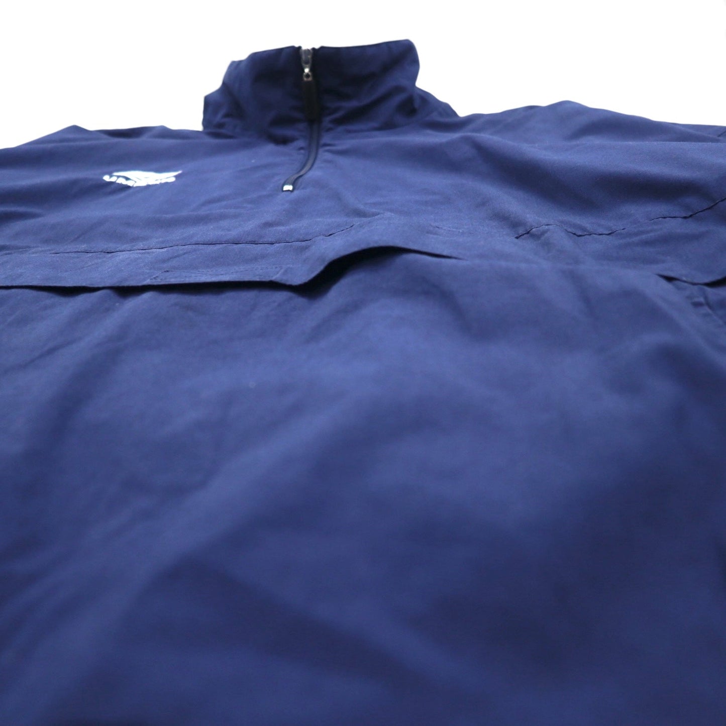 UMBRO 00年代 ハーフジップ アノラックジャケット XL ネイビー ワンポイントロゴ カンガルーポケット