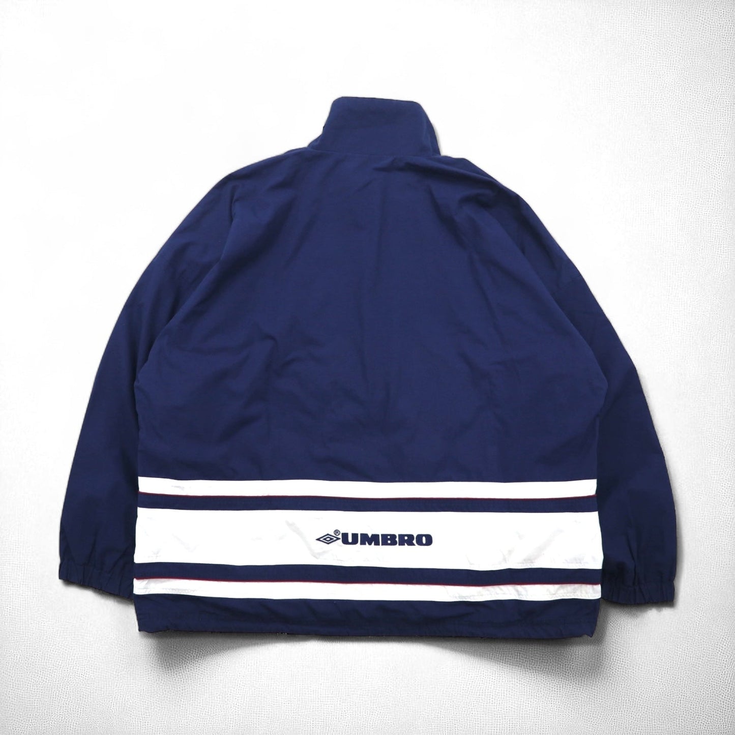UMBRO 00年代 ハーフジップ アノラックジャケット XL ネイビー ワンポイントロゴ カンガルーポケット