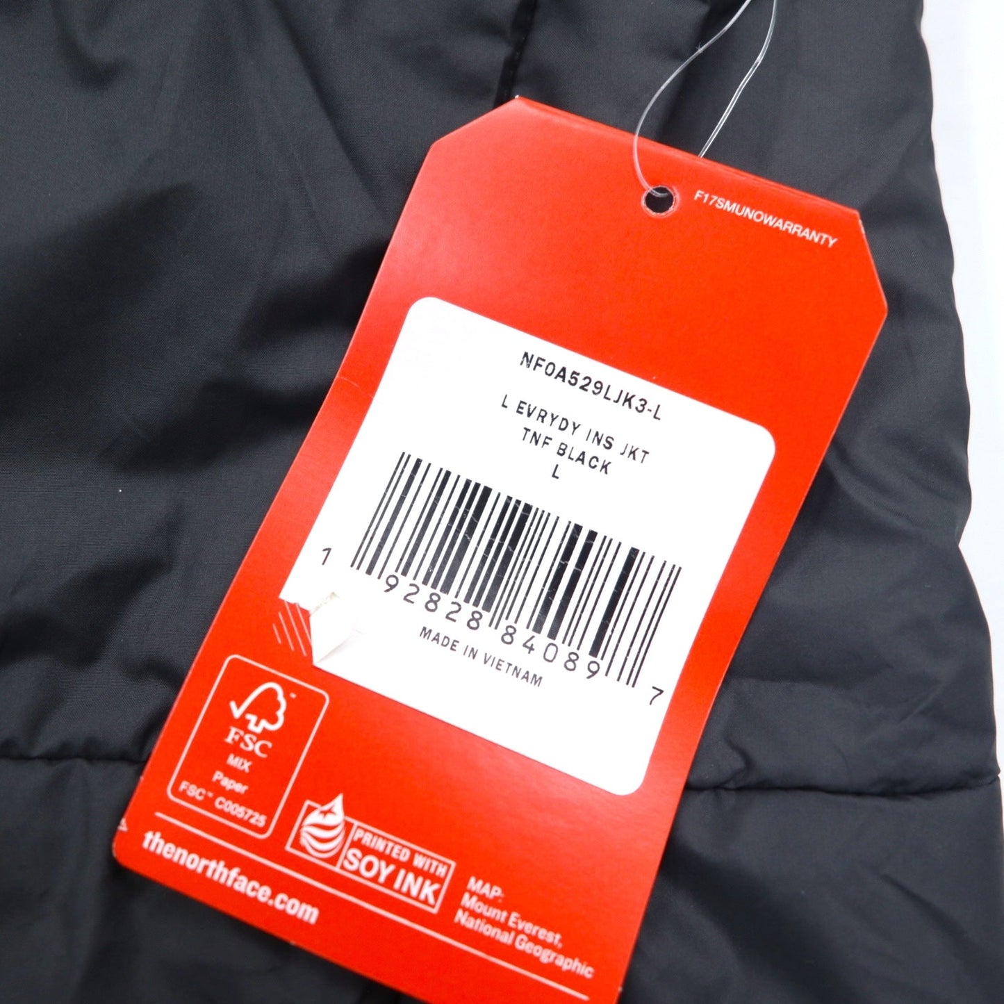 THE NORTH FACE インサレーションジャケット 中綿 ダウンジャケット L ブラック ポリエステル ロゴ刺繍 Everyday Insulated Jacket NF0A529LJK3 未使用品