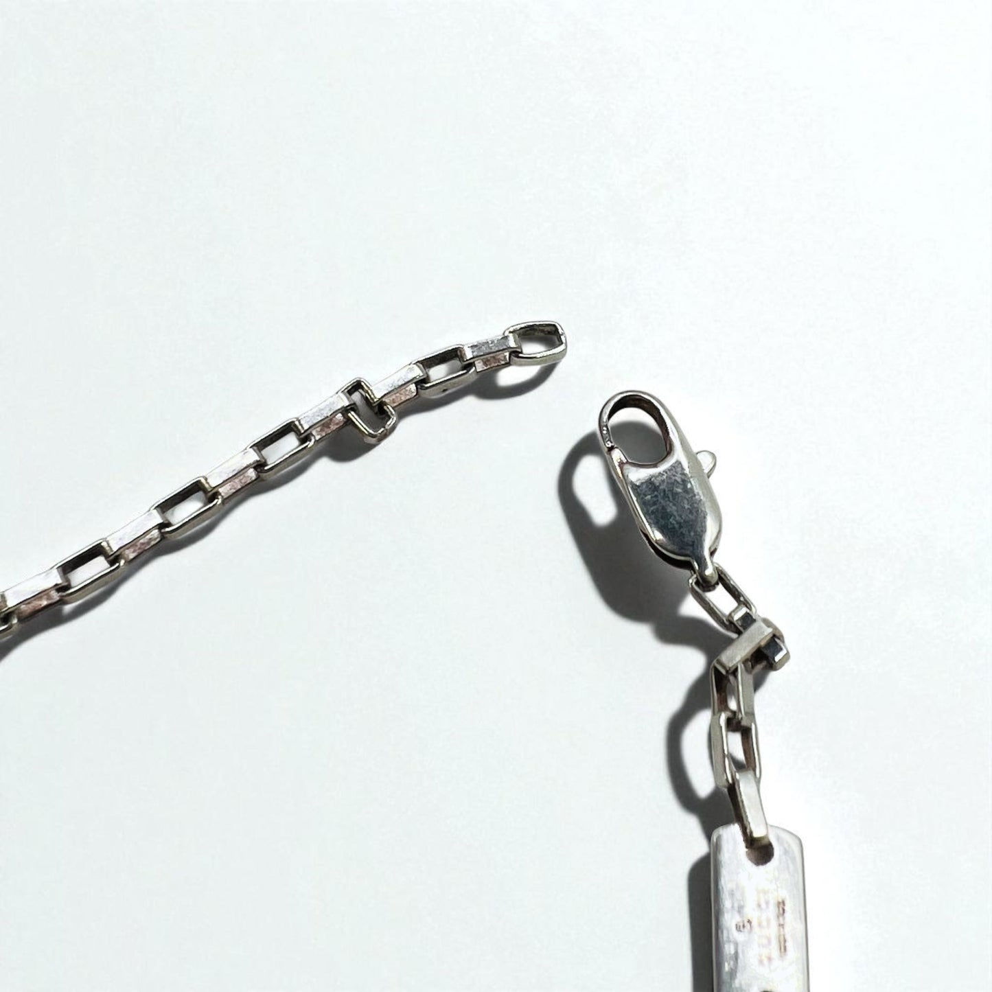 GUCCI トレードマーク Gモチーフ ロゴプレート チェーン ネックレス ペンダント SV925 イタリア製