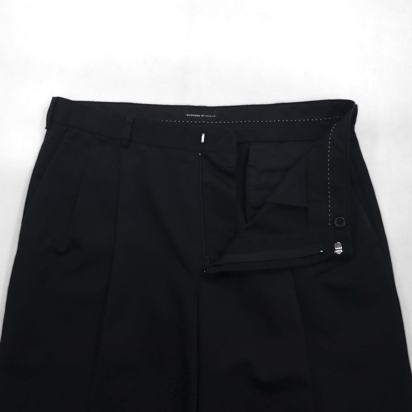 DOCKERS PREMIUM ( Levi's ) リラックスフィット 2タック ワイド チノパンツ L ネイビー コットン