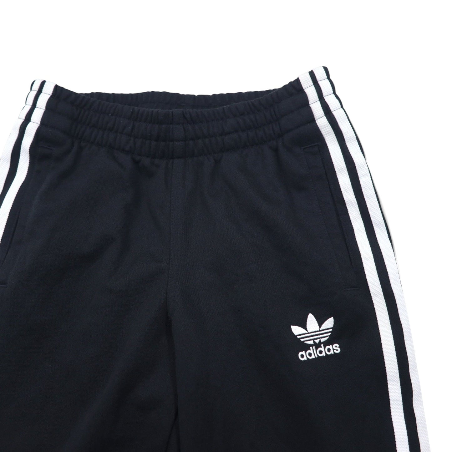adidas originals トラックパンツ ジャージ M ブラック サイド 3ストライプ スナップ トレフォイルロゴ 刺繍 Big Boy's Snap Black Track Pants CV8312