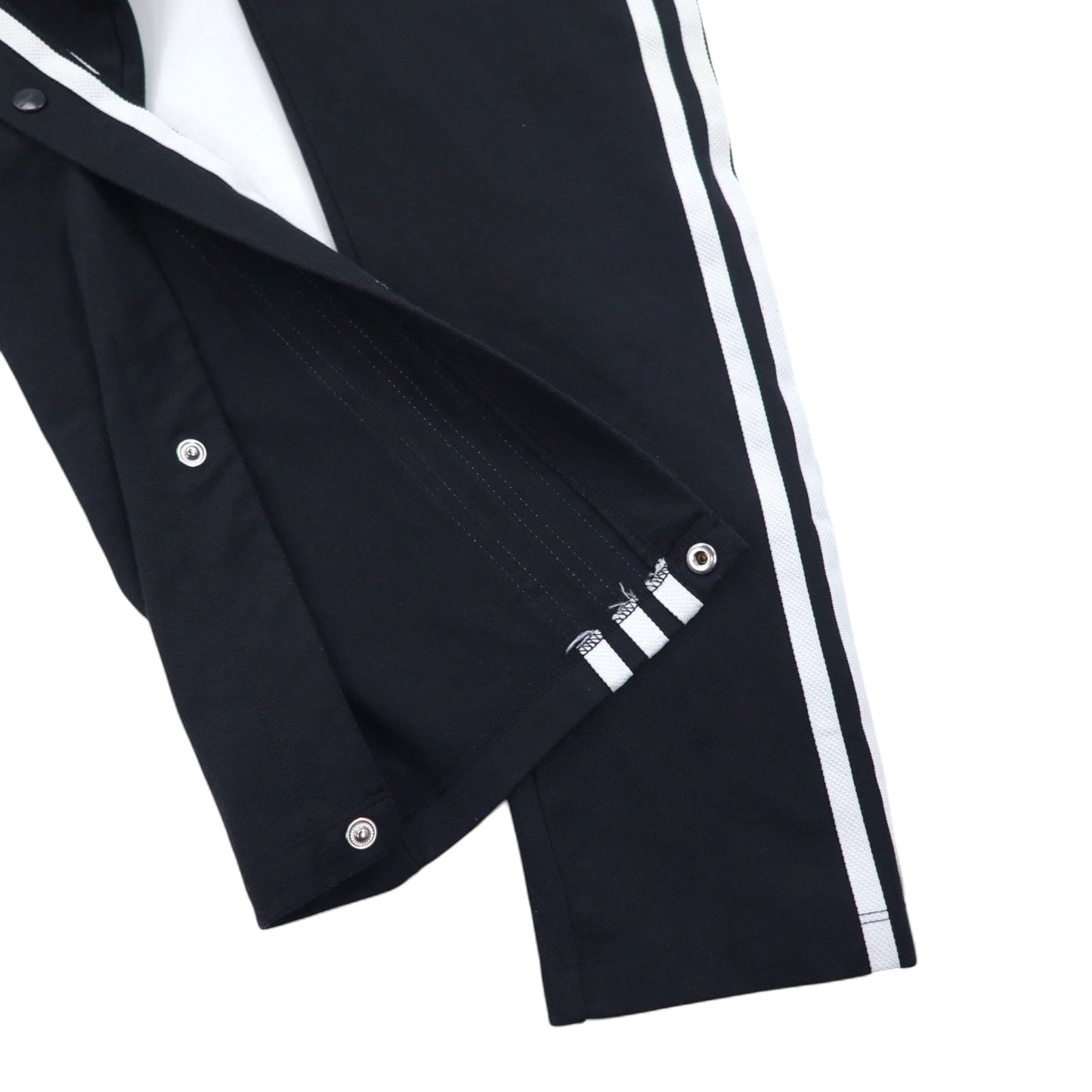 adidas originals トラックパンツ ジャージ M ブラック サイド 3ストライプ スナップ トレフォイルロゴ 刺繍 Big Boy's Snap Black Track Pants CV8312