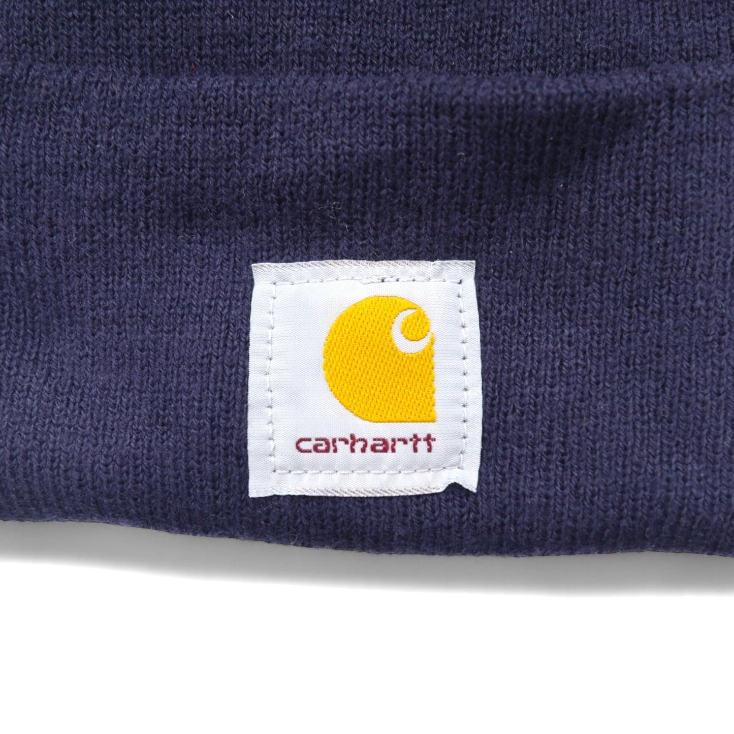 carhartt USA製 ビーニー ニット帽 ONE ネイビー アクリル ロゴ