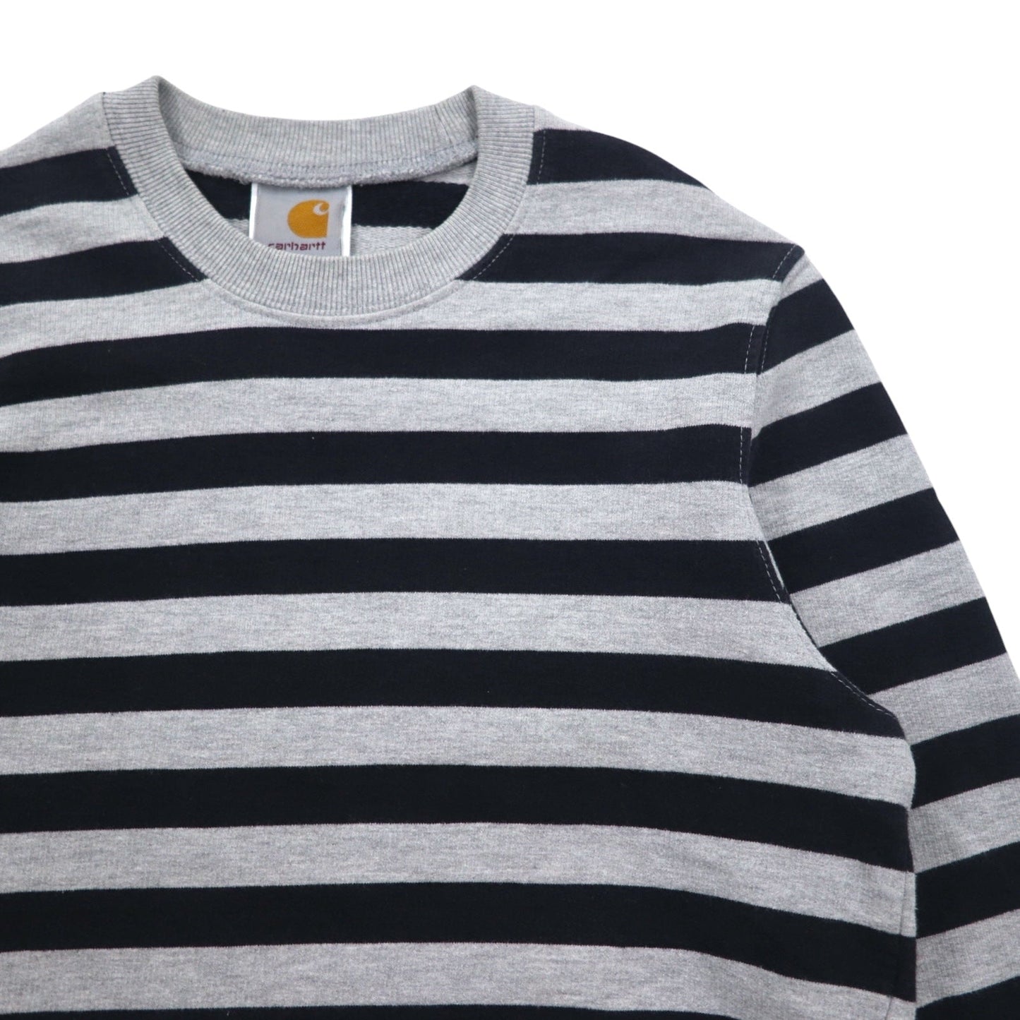 carhartt クルーネック スウェット S グレー ボーダー コットン トルコ製