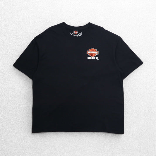HARLEY DAVIDSON スカル バックプリント Tシャツ 3XL ブラック コットン BLACK JACK ニカラグア製