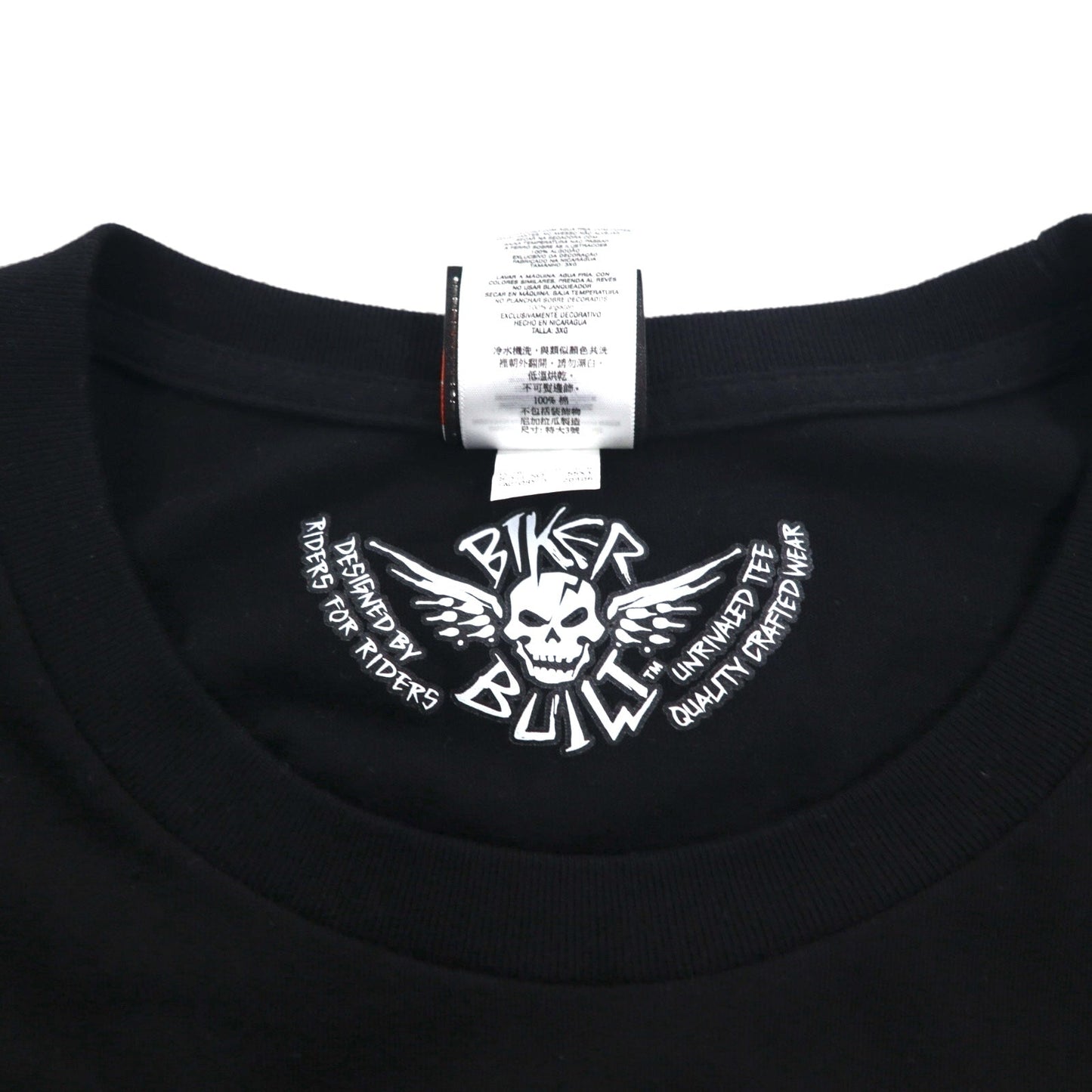 HARLEY DAVIDSON スカル バックプリント Tシャツ 3XL ブラック コットン BLACK JACK ニカラグア製