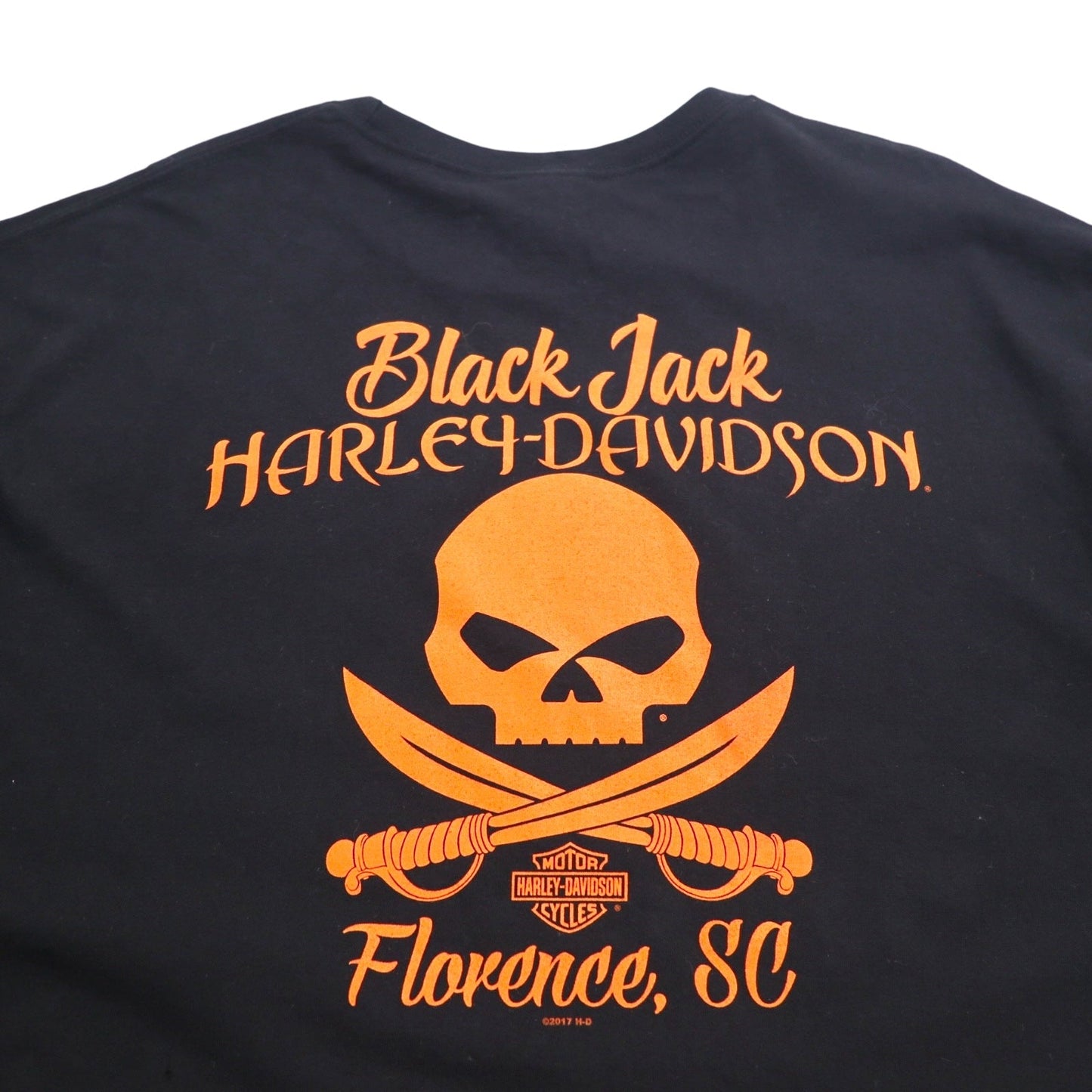 HARLEY DAVIDSON スカル バックプリント Tシャツ 3XL ブラック コットン BLACK JACK ニカラグア製