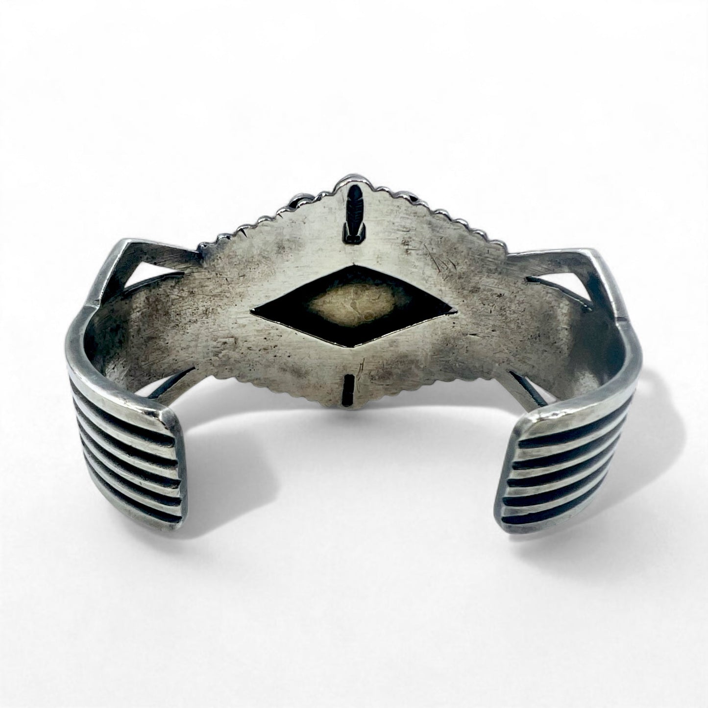 Navajo 60s Flower Turquoise Cluster Cuff Bracelet ナバホ族 インディアンジュエリー バングル STERLING シルバー ターコイズ