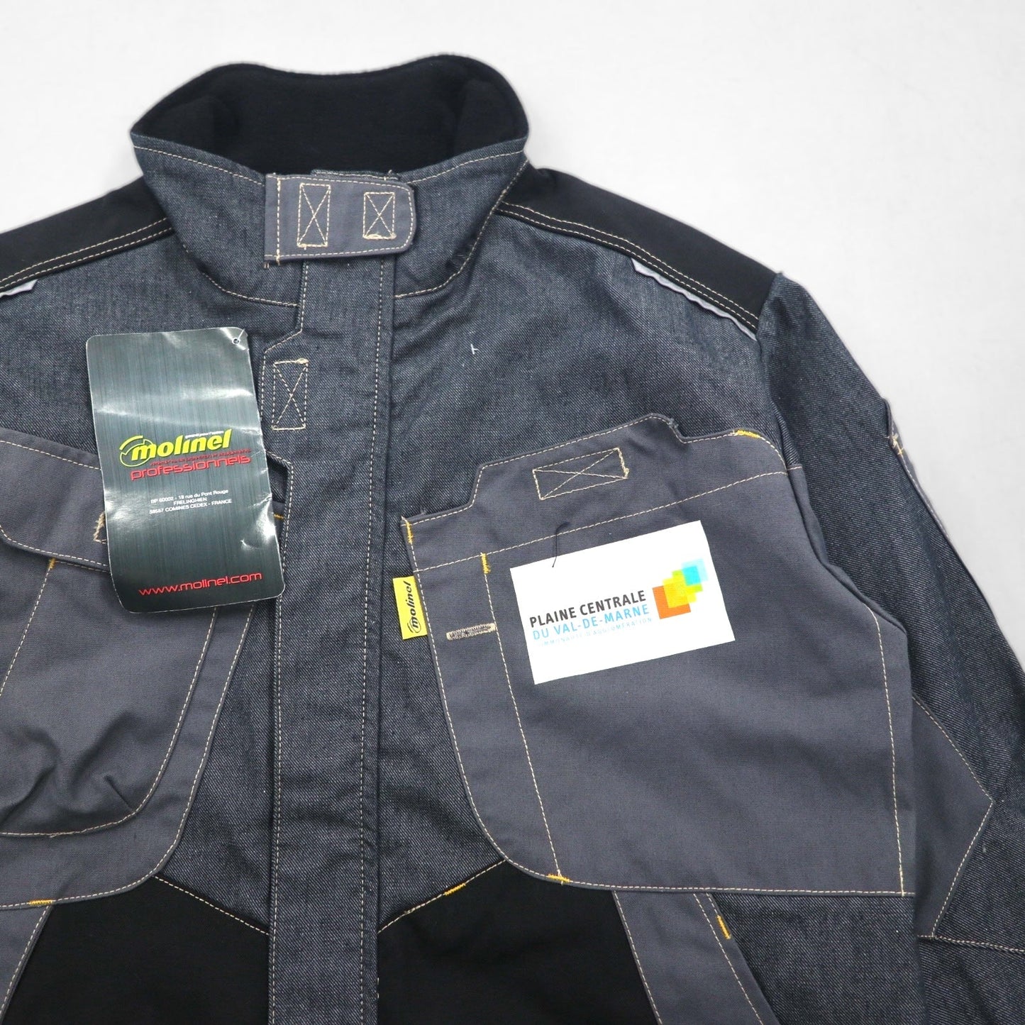 molinel expert ユーロワーク フランス ユーティリティ ジャケット M グレー Cordura コーデュラ デニム 未使用品
