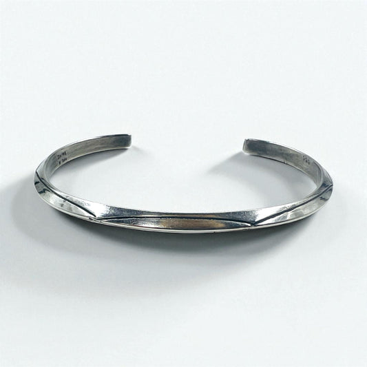 Navajo Elaine Tahe Sterling Cuff Bracelet インディアンジュエリー バングル シルバー